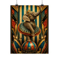 Elephant on Ball Wall Art Poster 18×24 Art Deco Entryway Decor Maximalist Print