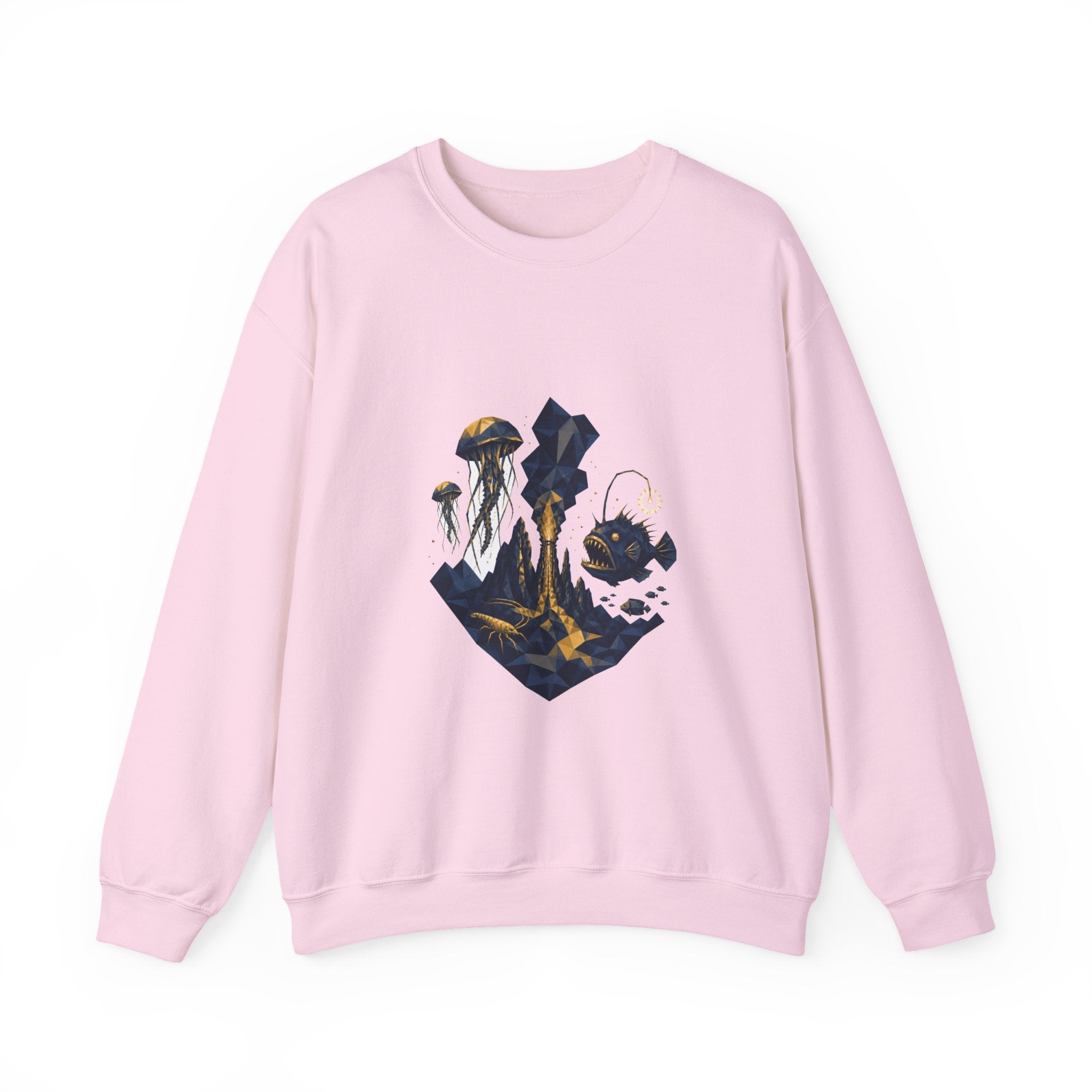 Matching Couple Sweatshirt - Coral Reef & Deep Sea Matching Couple Premium Fleece Sweatshirt Geometric Art His Hers Love Gift - Design B