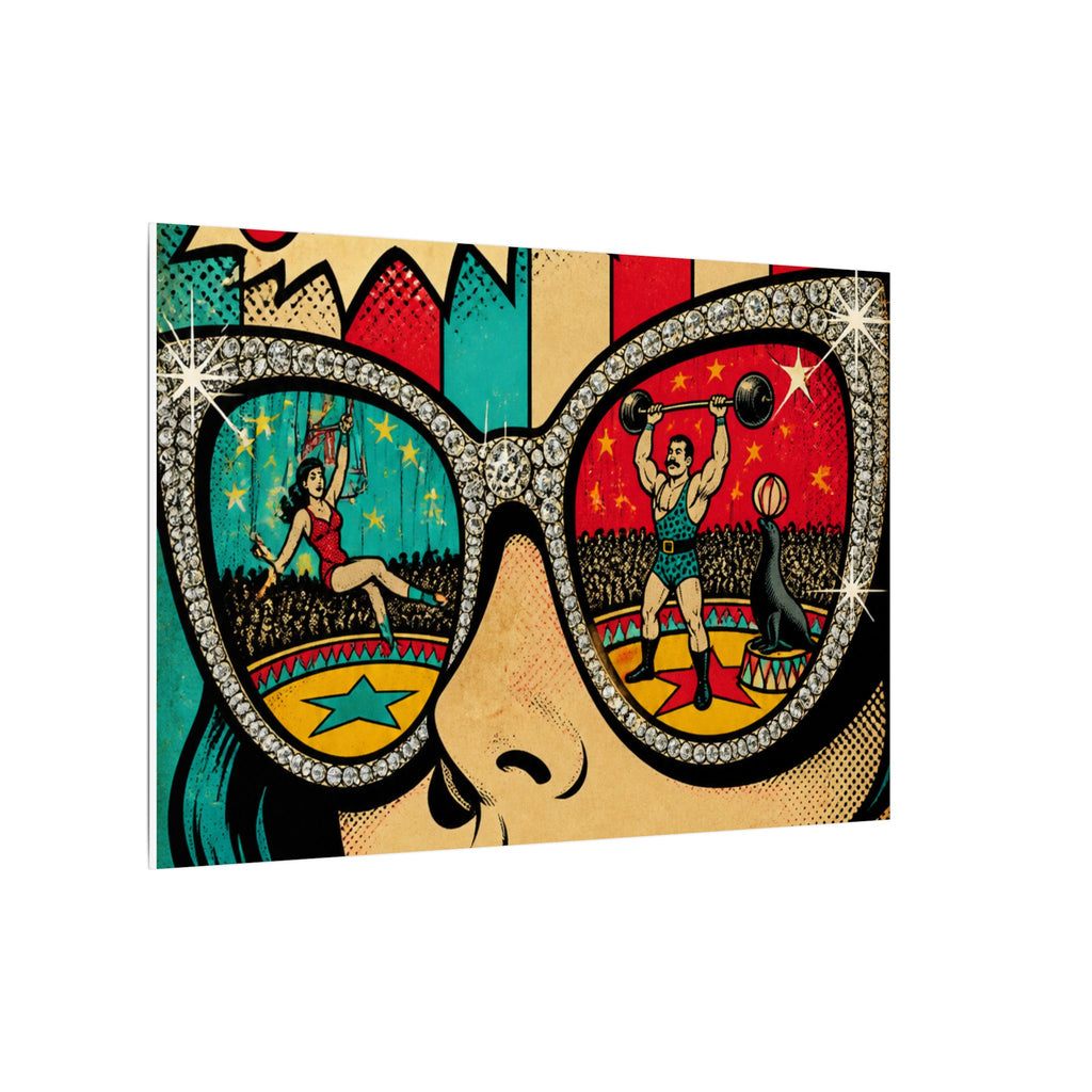 Sunglasses Circus Ring Wall Art Canvas 24×36 Pop Art Restaurant Decor Maximalist Print
