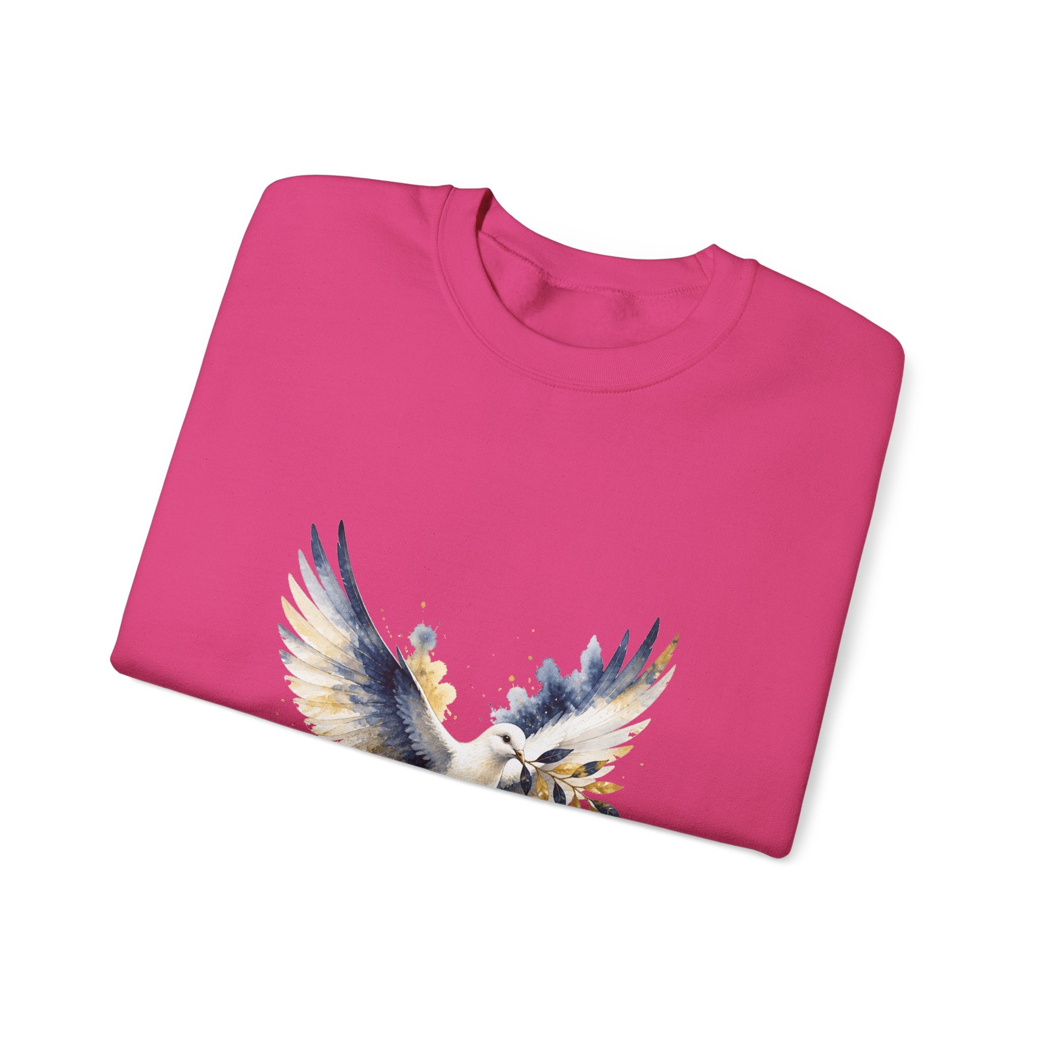 Matching Couple Sweatshirt - Wolf & Dove Matching Couple Comfort Colors Crew Watercolor Art His Hers Birthday Gift - Design B