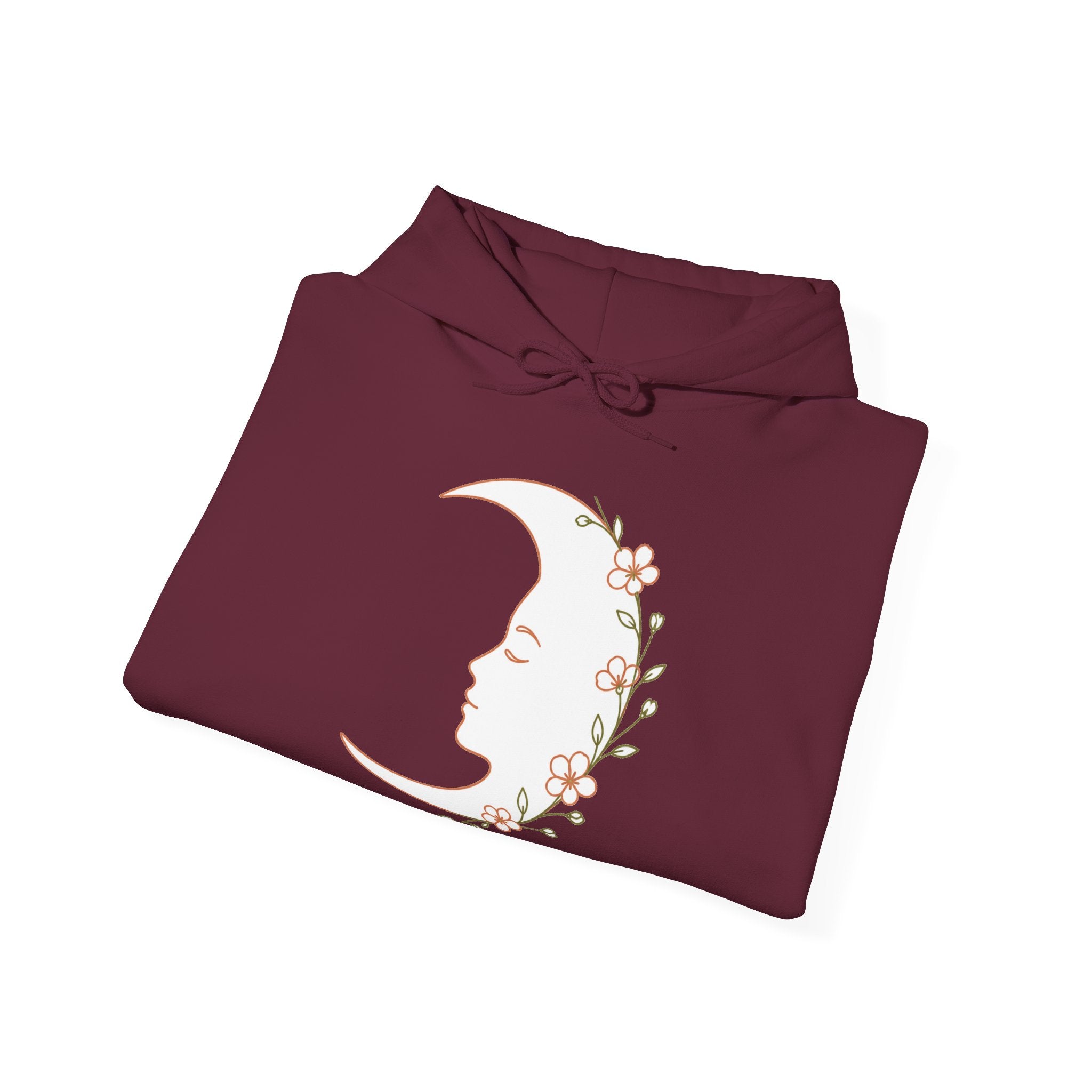 Matching Couple Sweatshirt - Waxing & Waning Moon Matching Couple Hooded Sweatshirt Minimalist Art His Hers Valentine Gift - Design A