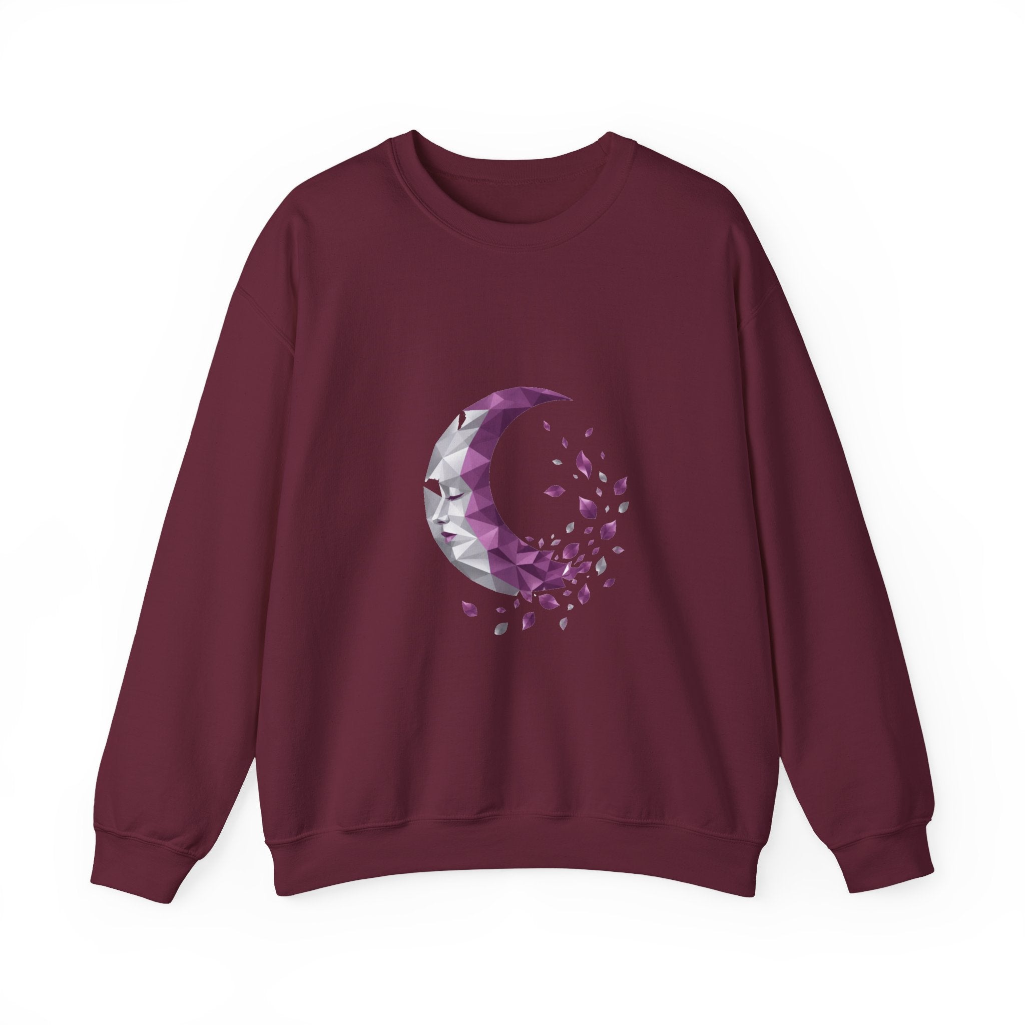 Matching Couple Sweatshirt - Waxing & Waning Moon Matching Couple Premium Fleece Sweatshirt Geometric Art His Hers Love Gift - Design B