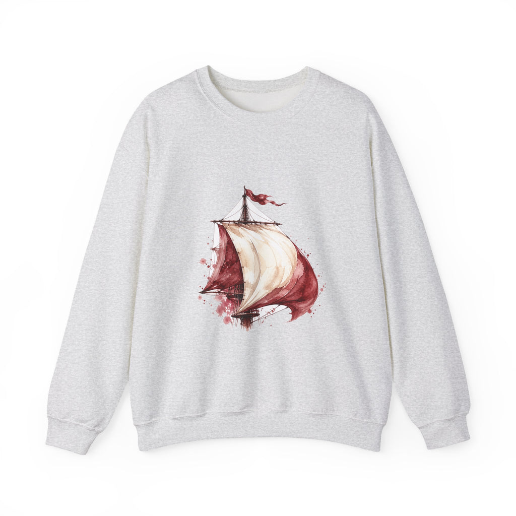 Matching Couple Sweatshirt - Anchor & Sail Matching Couple Comfort Colors Crew Watercolor Art His Hers Birthday Gift - Design B