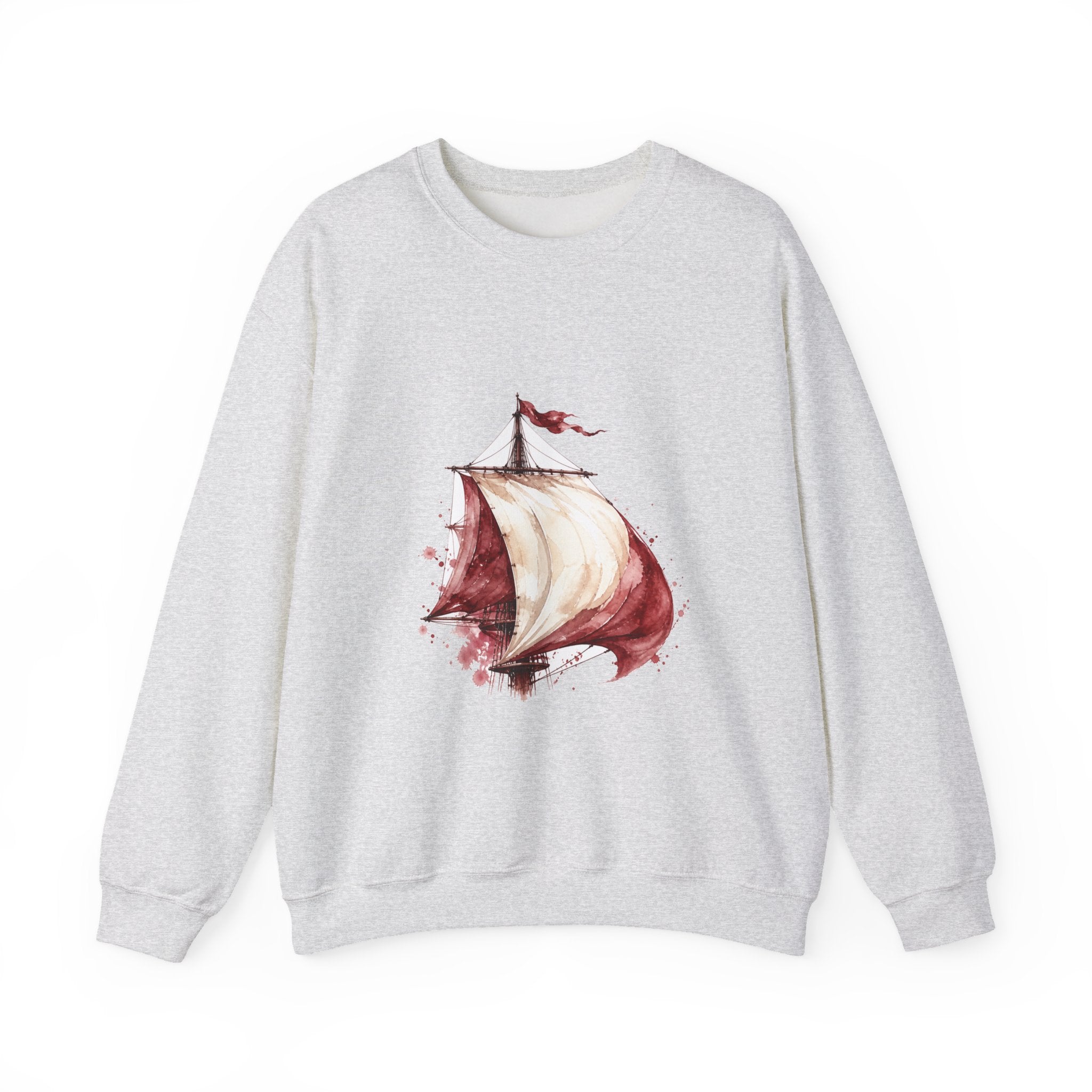 Matching Couple Sweatshirt - Anchor & Sail Matching Couple Comfort Colors Crew Watercolor Art His Hers Birthday Gift - Design B