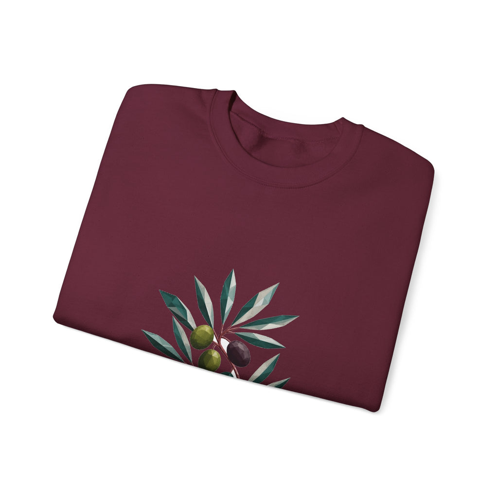 Matching Couple Sweatshirt - Olive Branch & Fig Matching Couple Crewneck Sweatshirt Geometric Art His Hers Couple Gift - Design A