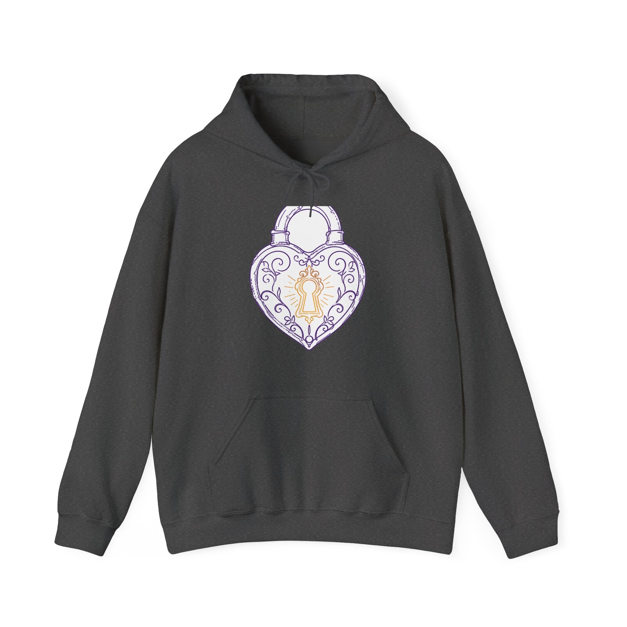 Matching Couple Sweatshirt - Key & Lock Matching Couple Hooded Sweatshirt Minimalist Art His Hers Valentine Gift - Design B