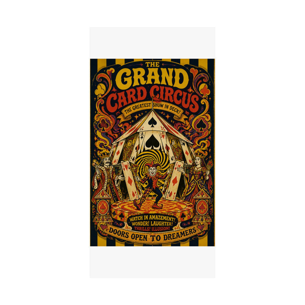 Playing Cards Tent Wall Art Poster 24×36 Psychedelic Dining Room Decor Maximalist Print