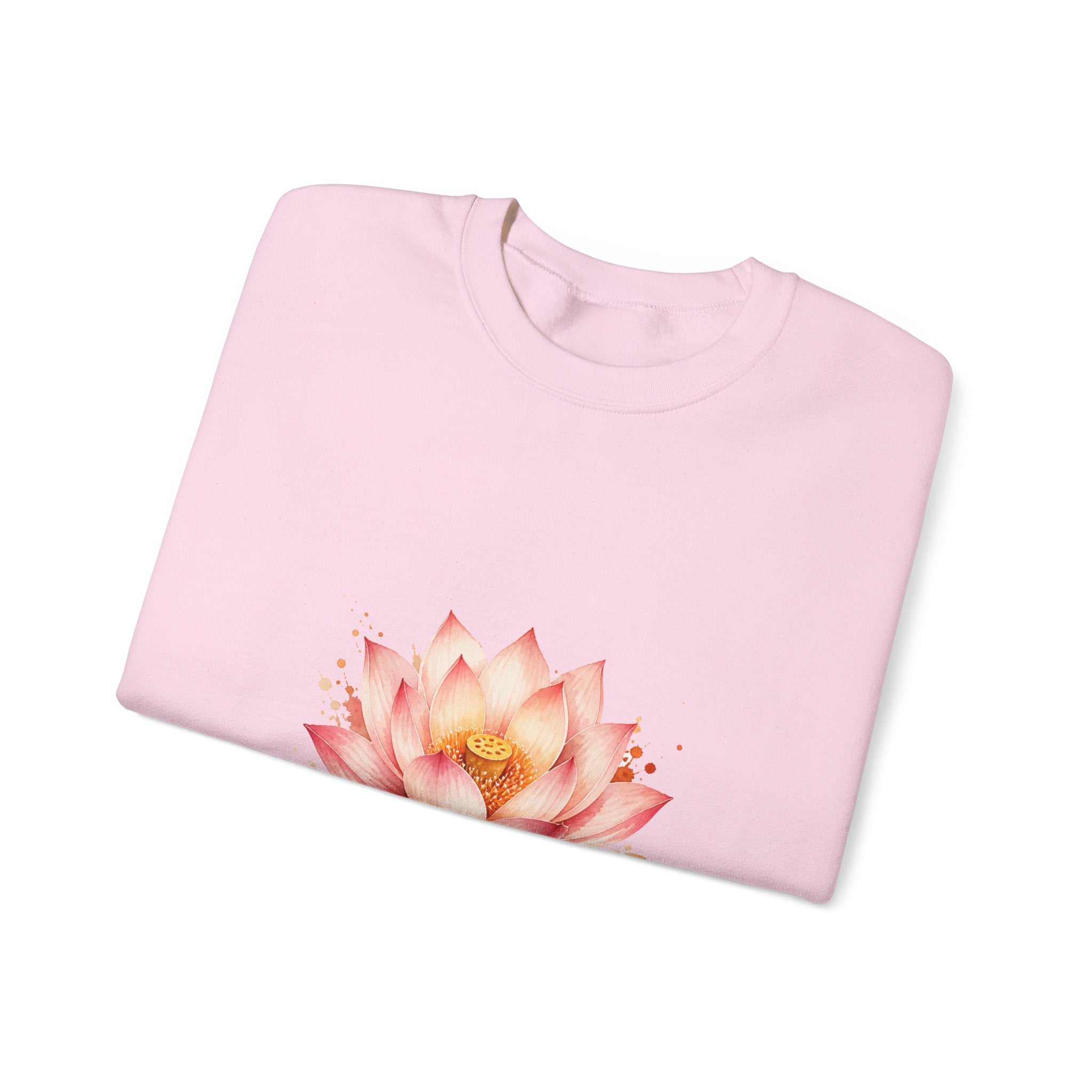 Matching Couple Sweatshirt - Open & Closed Lotus Matching Couple Comfort Colors Crew Watercolor Art His Hers Birthday Gift - Design A