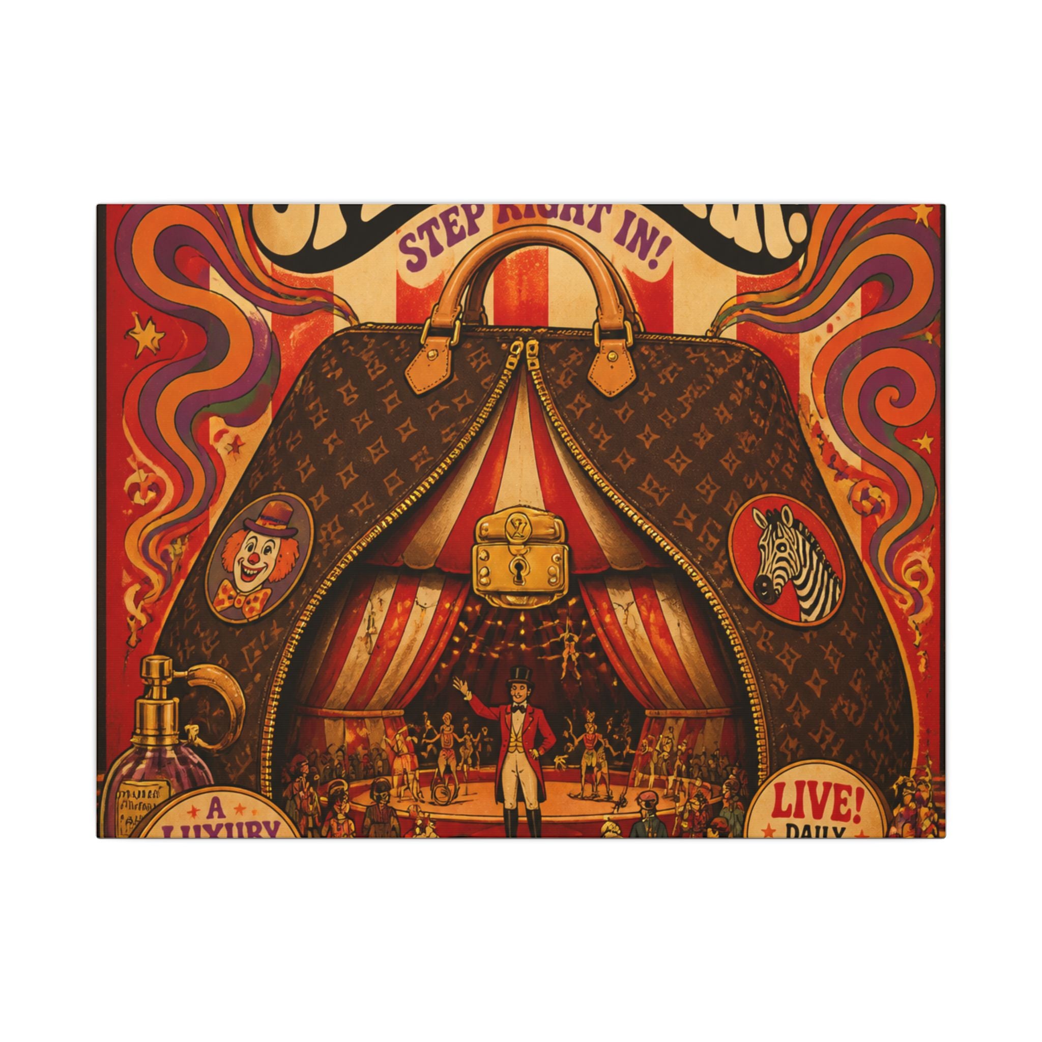 Handbag Big Top Wall Art Canvas 24×36 Psychedelic Dining Room Decor Maximalist Print