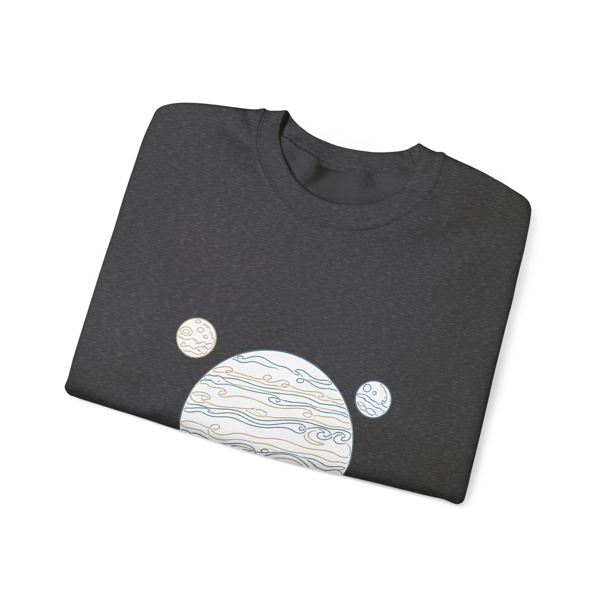 Matching Couple Sweatshirt - Saturn & Jupiter Matching Couple Crewneck Sweatshirt Minimalist Art His Hers Valentine Gift - Design B