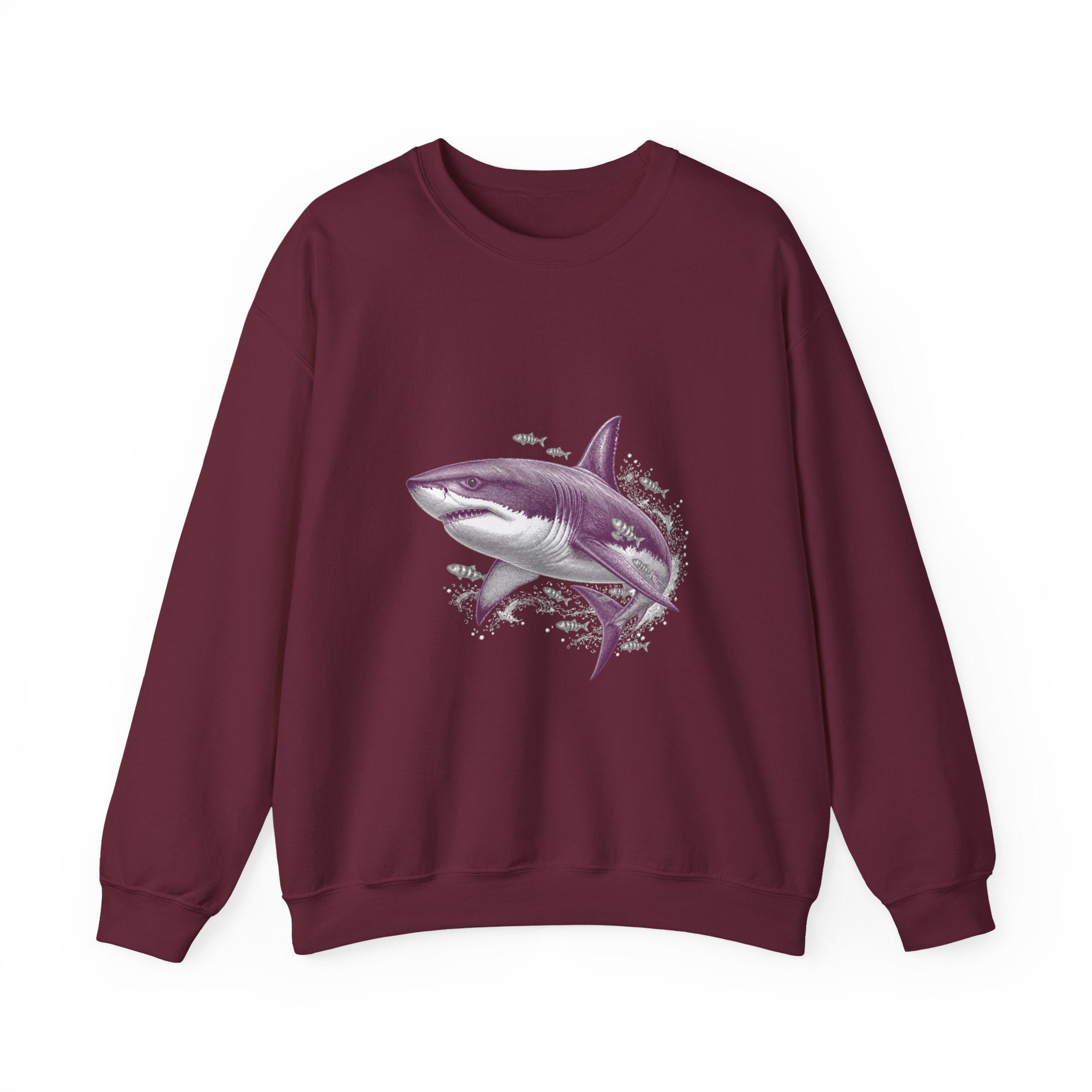Matching Couple Sweatshirt - Shark & Dolphin Matching Couple Comfort Colors Crew Vintage Art His Hers Honeymoon Gift - Design A