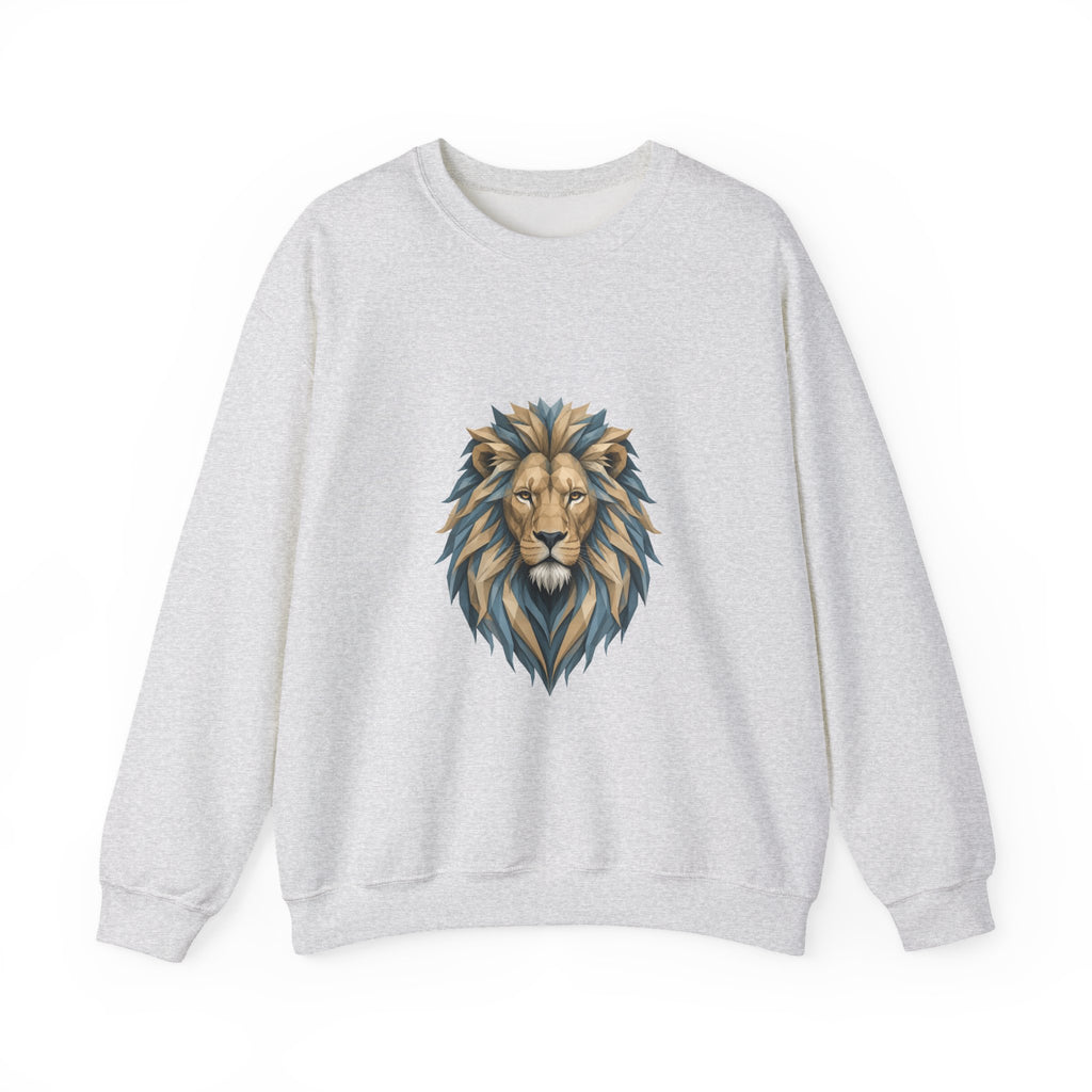 Matching Couple Sweatshirt - Lion & Lamb Matching Couple Crewneck Sweatshirt Geometric Art His Hers Couple Gift - Design A
