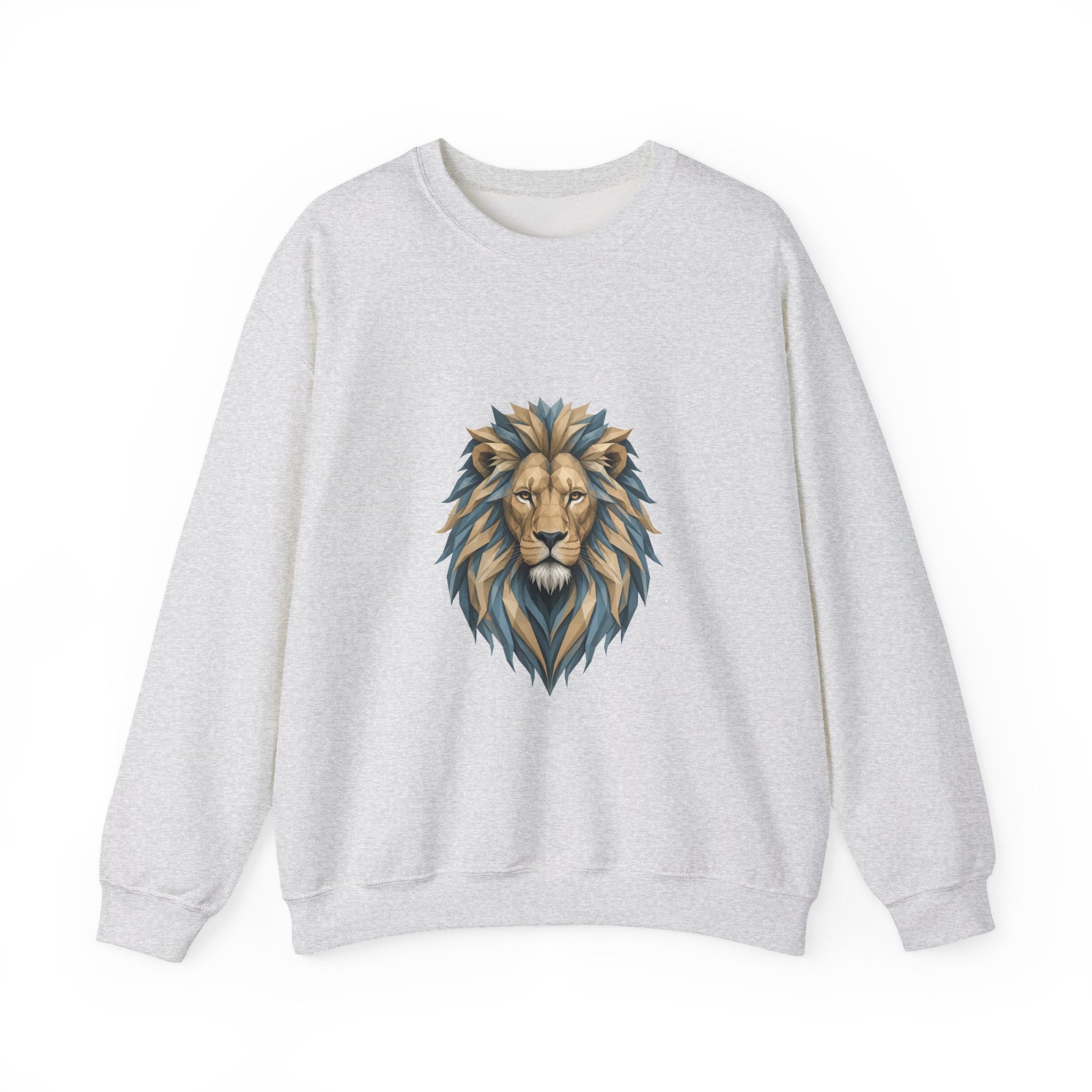 Matching Couple Sweatshirt - Lion & Lamb Matching Couple Crewneck Sweatshirt Geometric Art His Hers Couple Gift - Design A