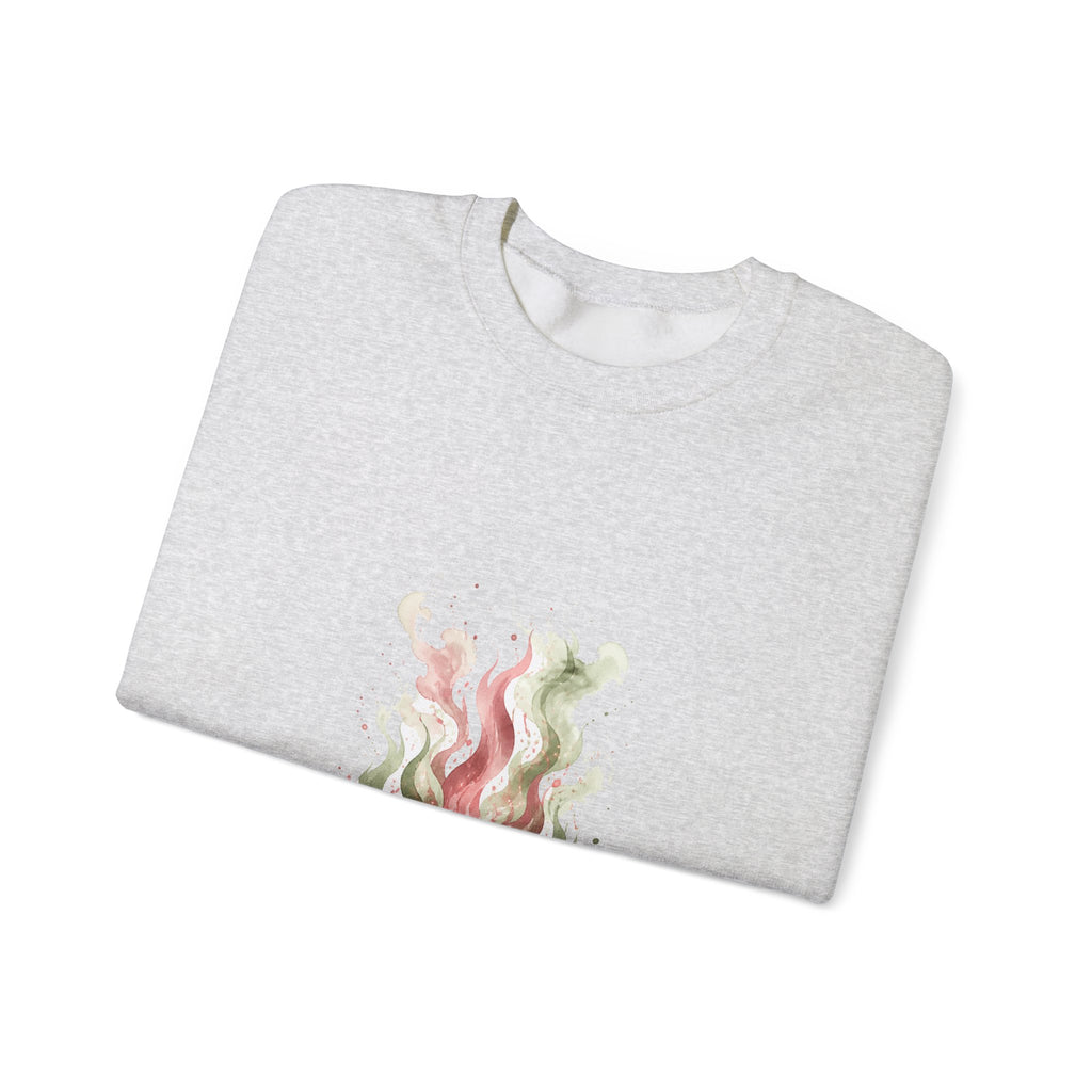 Matching Couple Sweatshirt - Wildfire & Waterfall Matching Couple Premium Fleece Sweatshirt Watercolor Art His Hers Birthday Gift - Design A