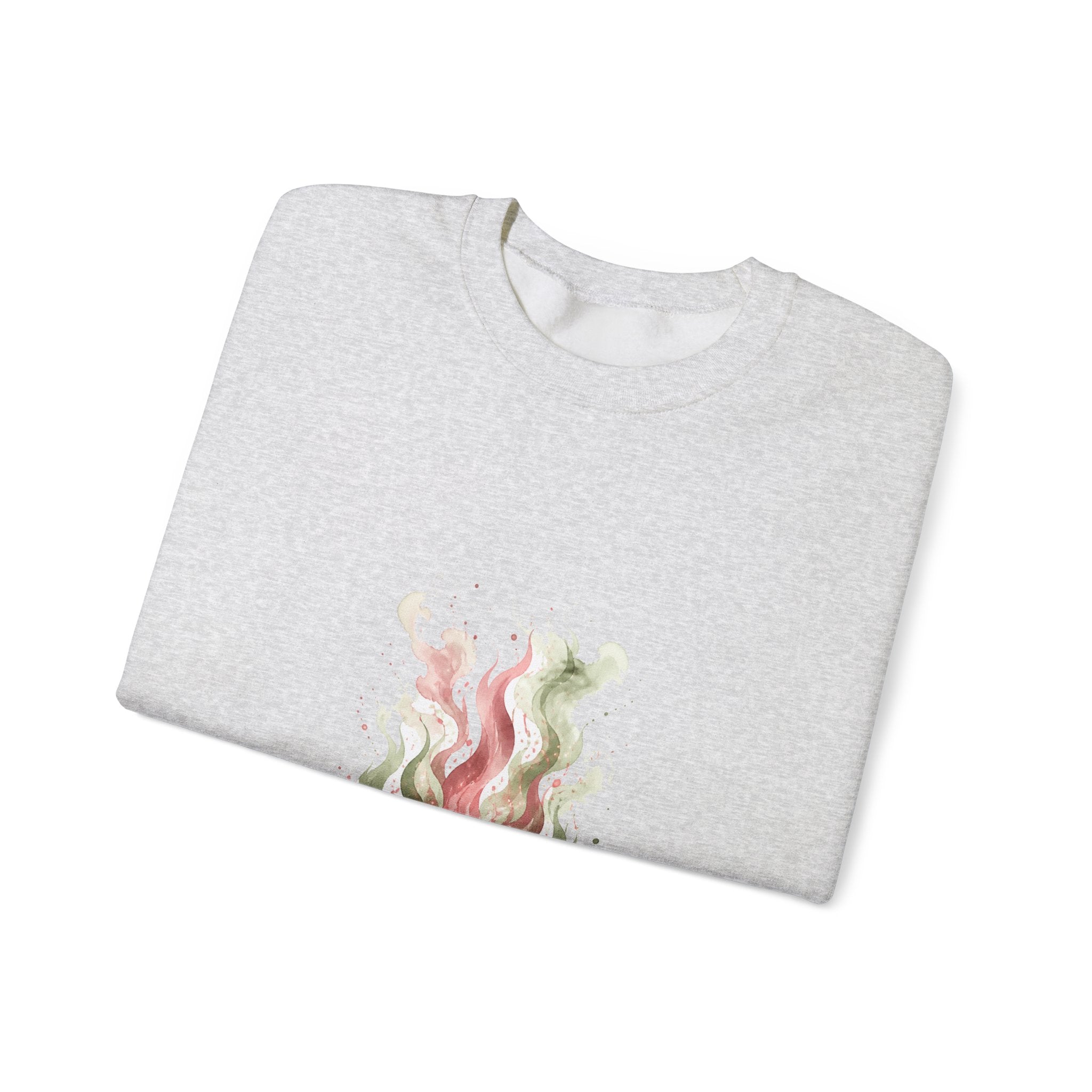Matching Couple Sweatshirt - Wildfire & Waterfall Matching Couple Premium Fleece Sweatshirt Watercolor Art His Hers Birthday Gift - Design A