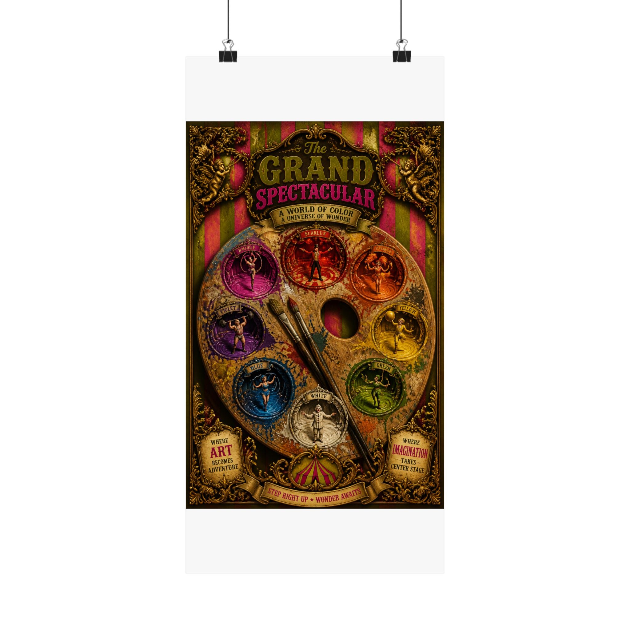 Paint Palette Stage Wall Art Poster 18×24 Baroque Home Office Decor Maximalist Print