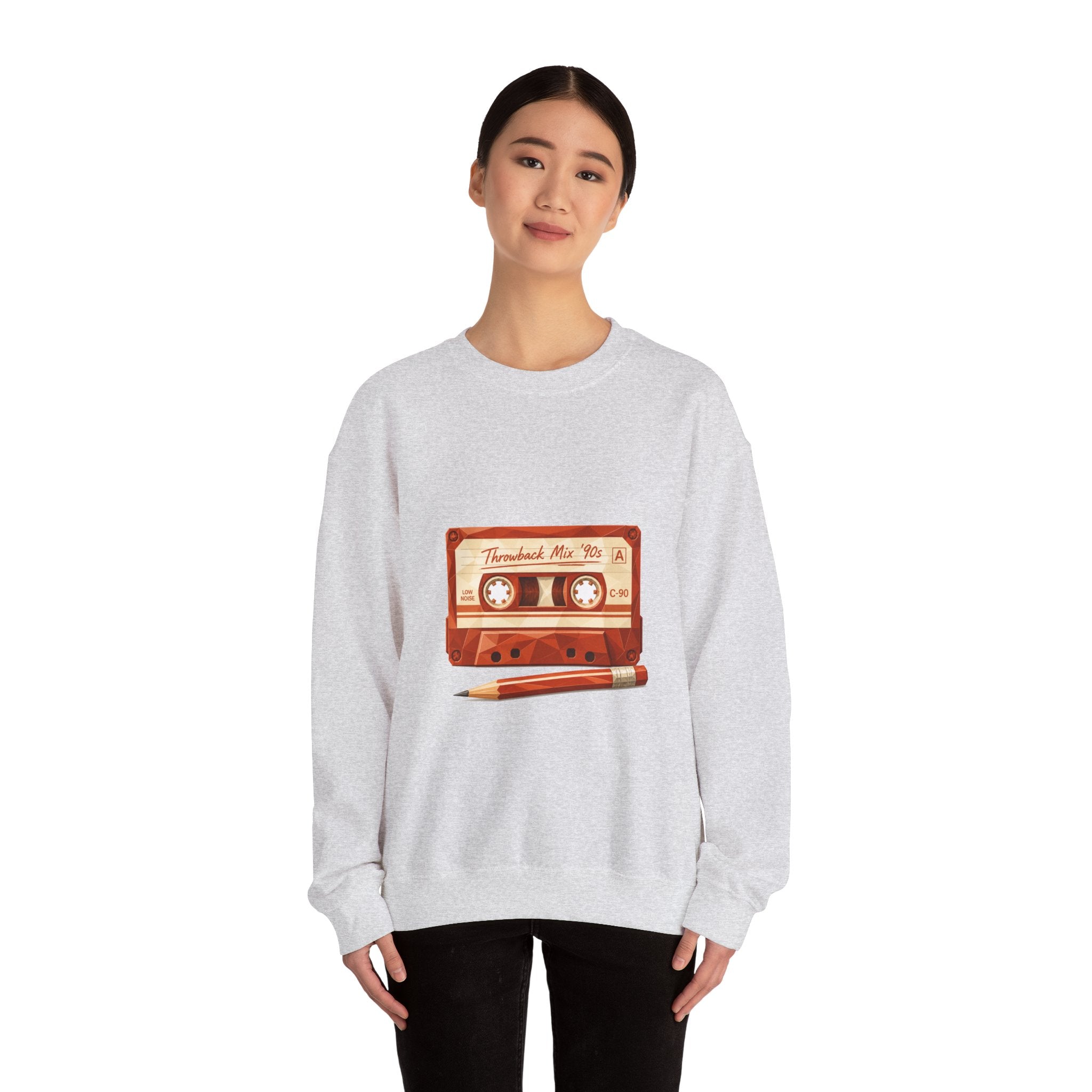 Matching Couple Sweatshirt - Vinyl & Cassette Matching Couple Premium Fleece Sweatshirt Geometric Art His Hers Love Gift - Design B