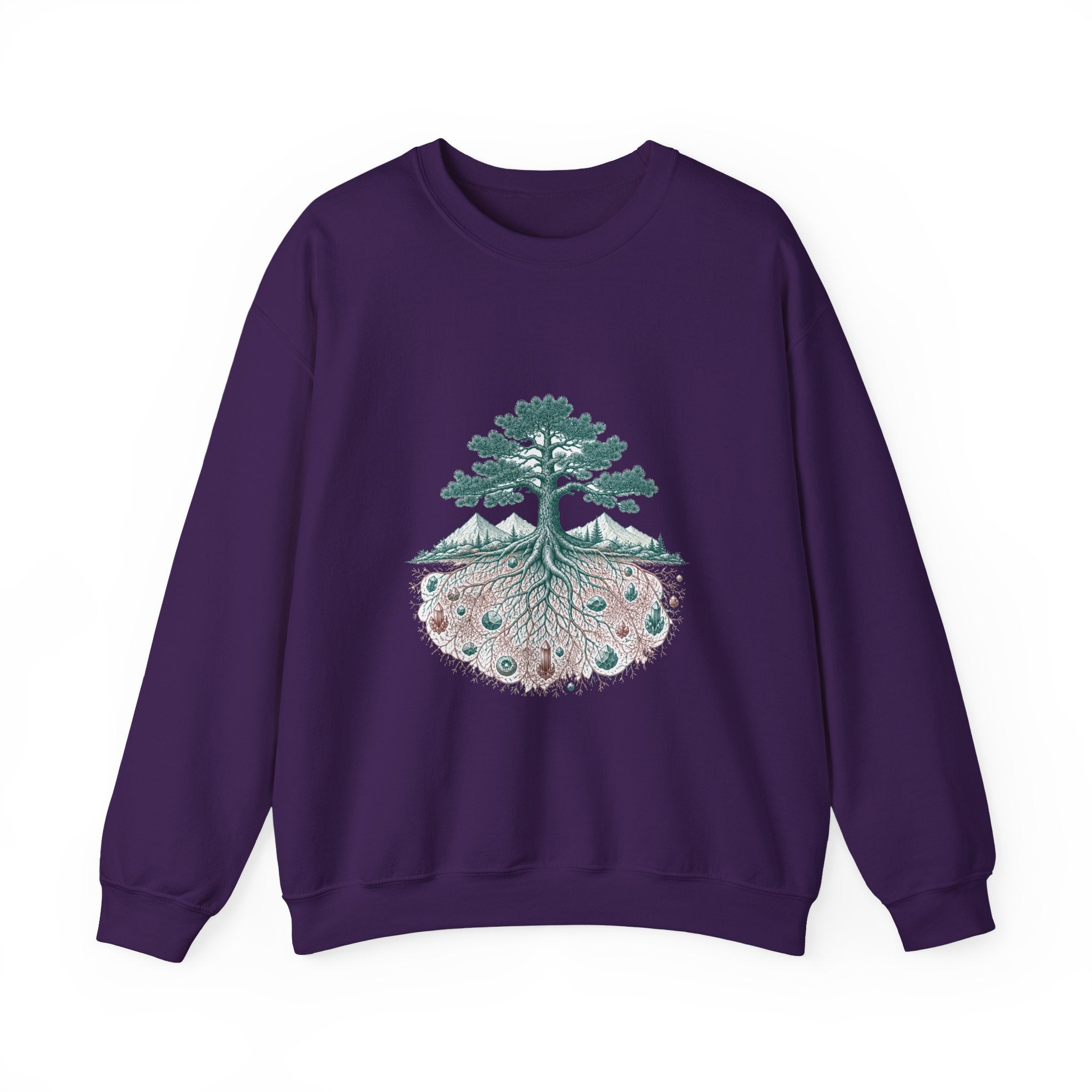 Matching Couple Sweatshirt - Ancient Oak & Deep Roots Matching Couple Premium Fleece Sweatshirt Vintage Art His Hers Honeymoon Gift - Design B