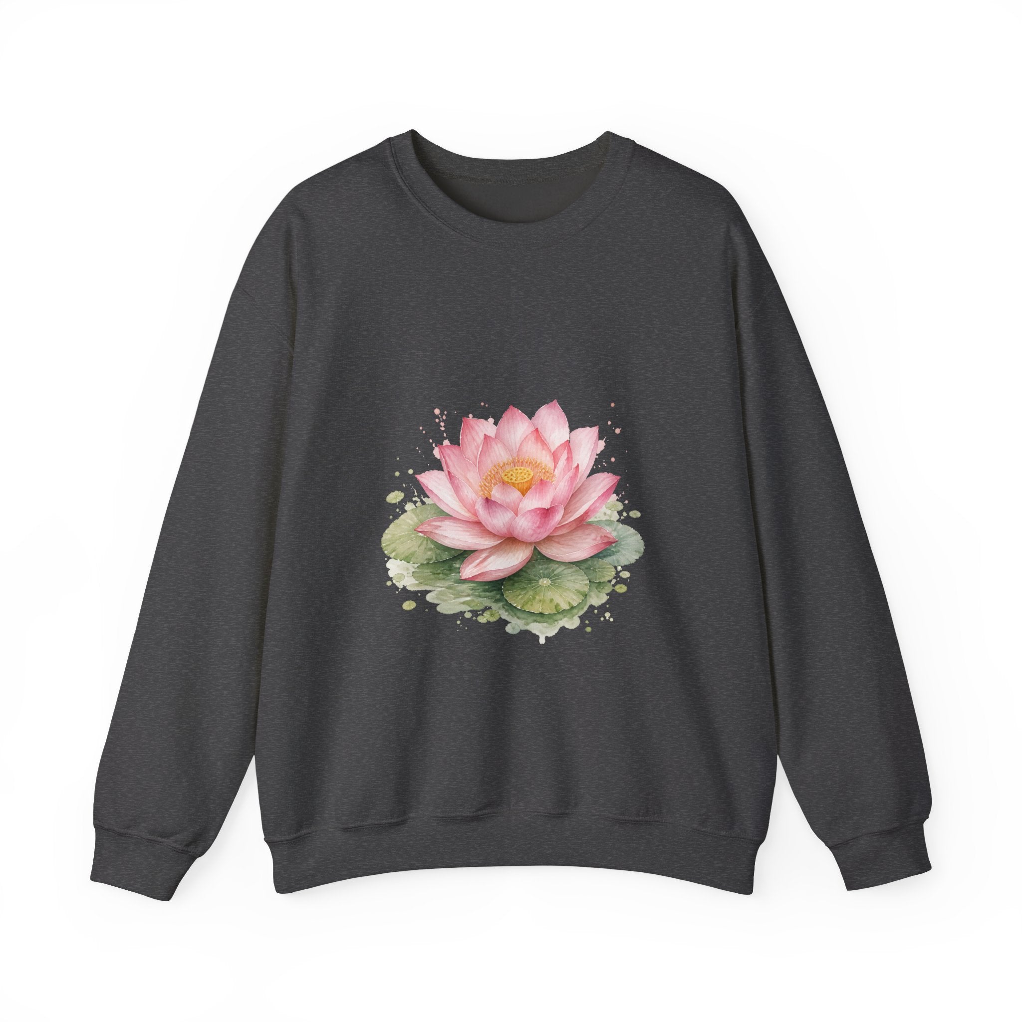 Matching Couple Sweatshirt - Open & Closed Lotus Matching Couple Premium Fleece Sweatshirt Watercolor Art His Hers Birthday Gift - Design A