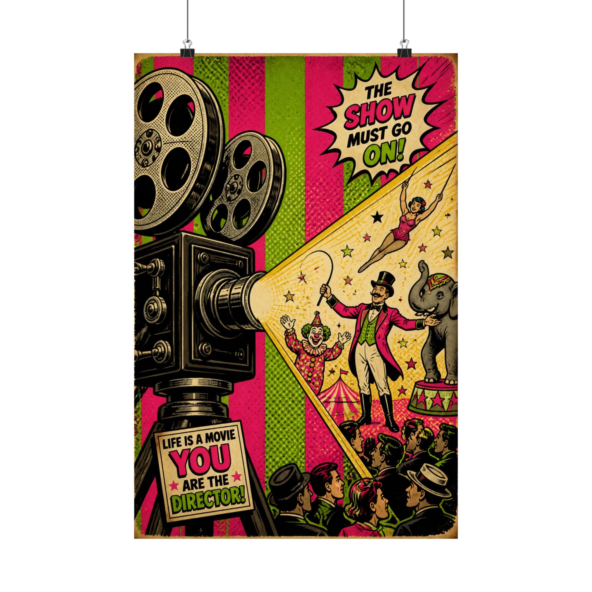 Film Camera Projector Show Wall Art Poster 18×24 Pop Art Living Room Decor Maximalist Print