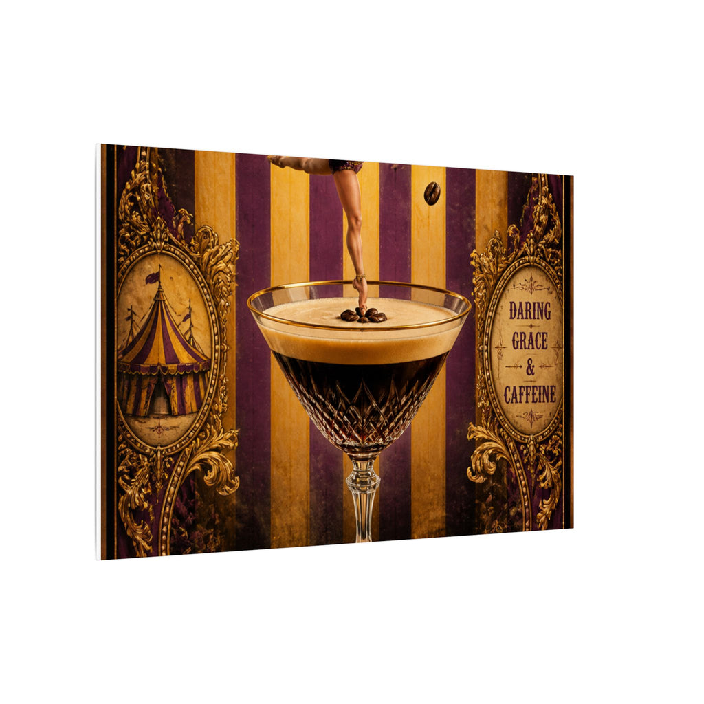 Espresso Martini Acrobat Wall Art Canvas 16×20 Baroque Home Office Decor Maximalist Print