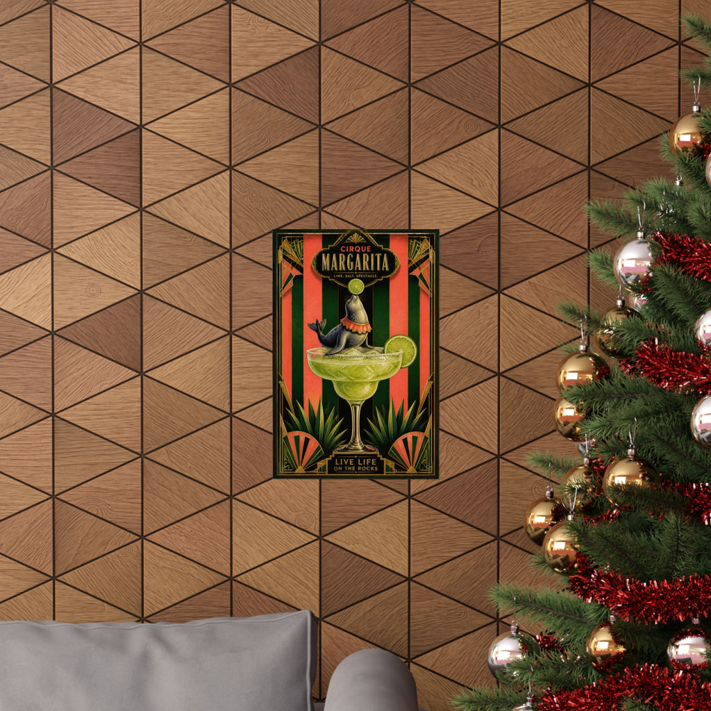 Margarita Balancing Seal Wall Art Poster 18×24 Art Deco Entryway Decor Maximalist Print