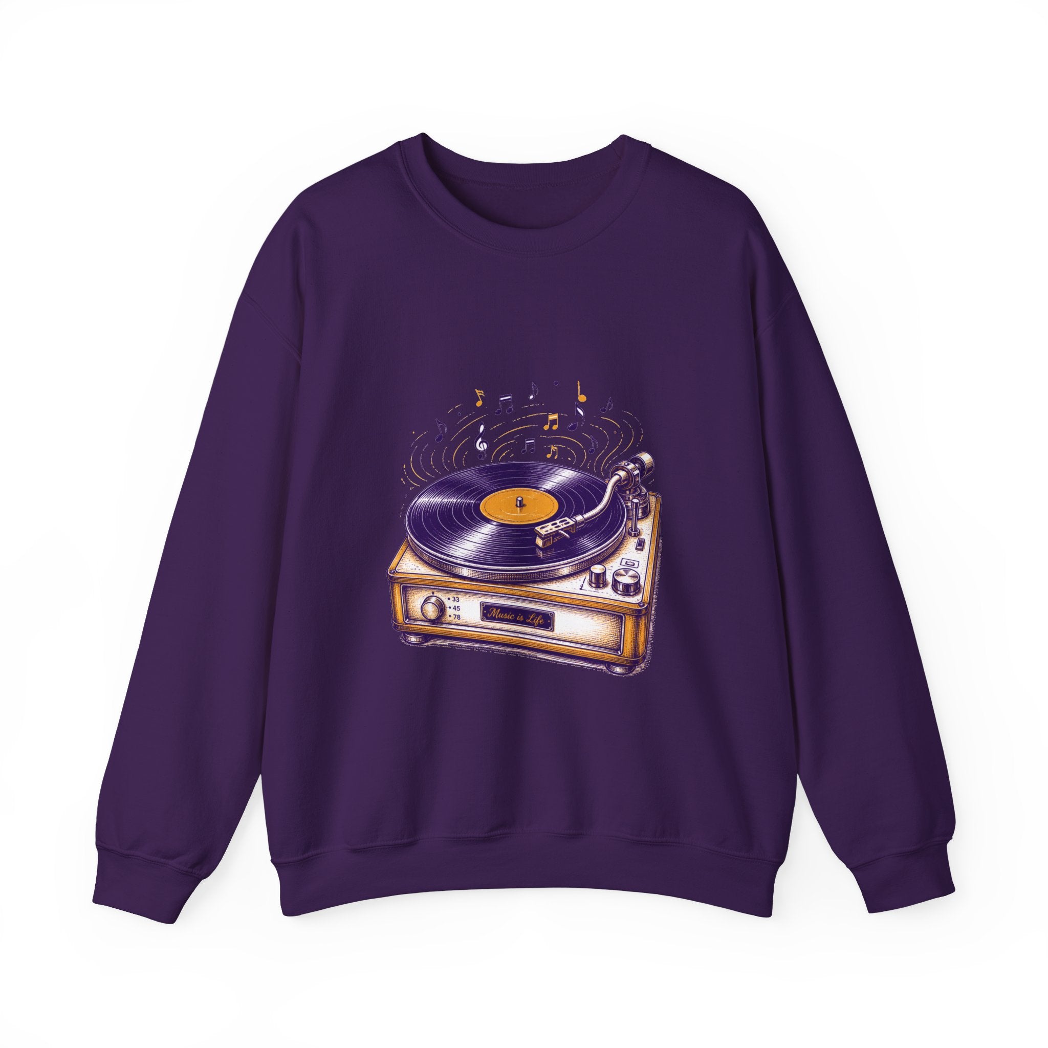 Matching Couple Sweatshirt - Vinyl & Cassette Matching Couple Premium Fleece Sweatshirt Hand-Drawn Art His Hers Anniversary Gift - Design A