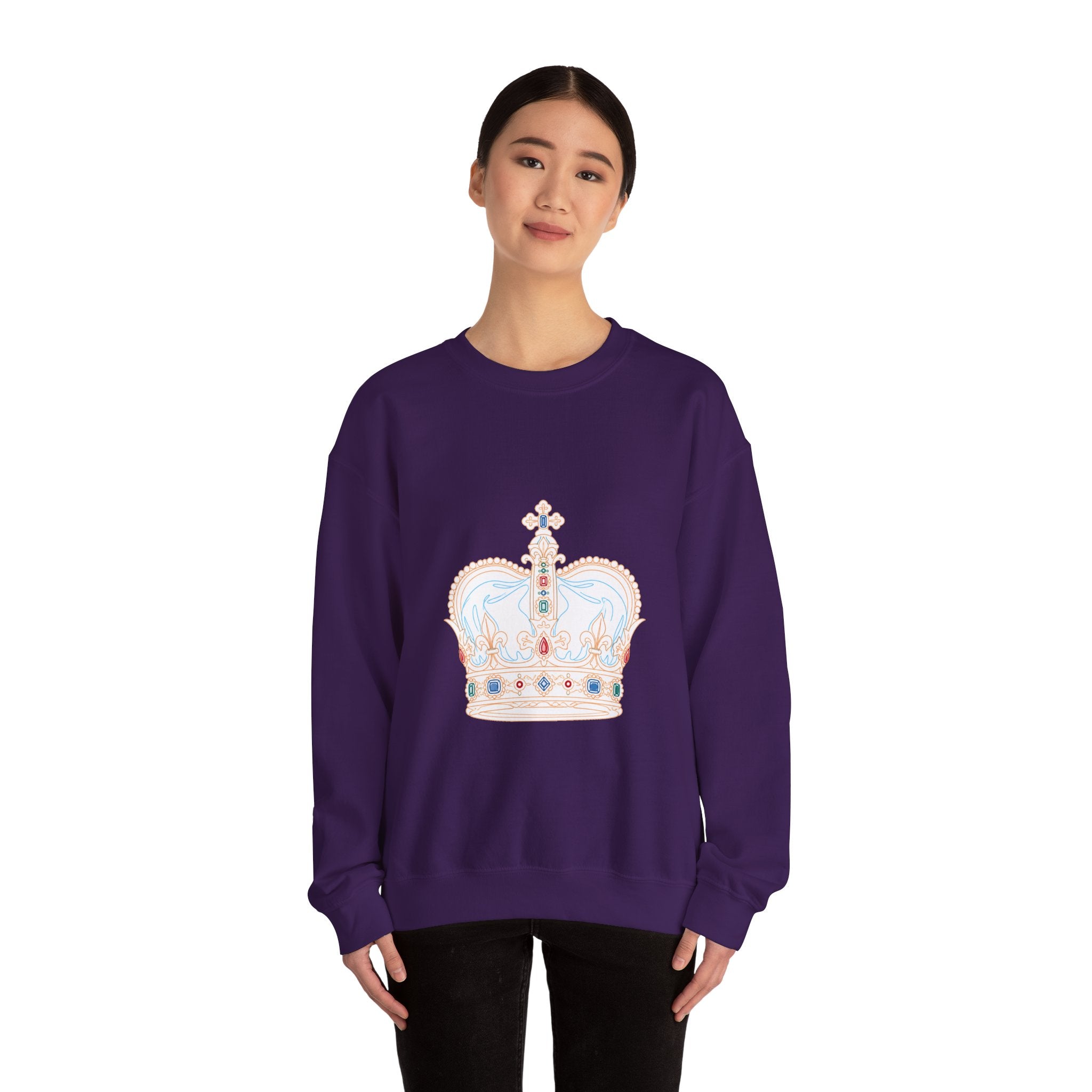 Matching Couple Sweatshirt - Crown & Shield Matching Couple Comfort Colors Crew Minimalist Art His Hers Christmas Gift - Design A