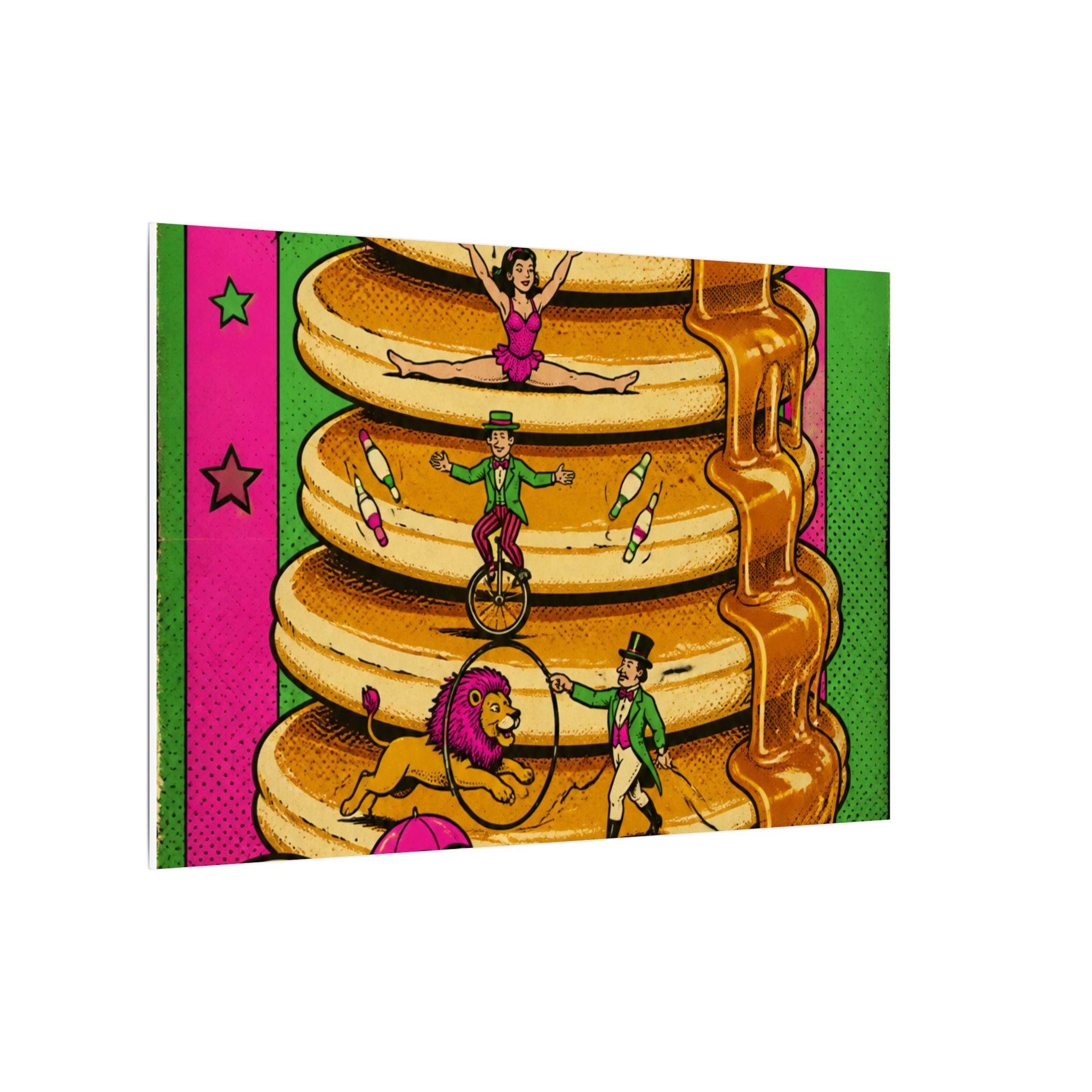 Pancake Stack Platform Wall Art Canvas 24×36 Pop Art Restaurant Decor Maximalist Print