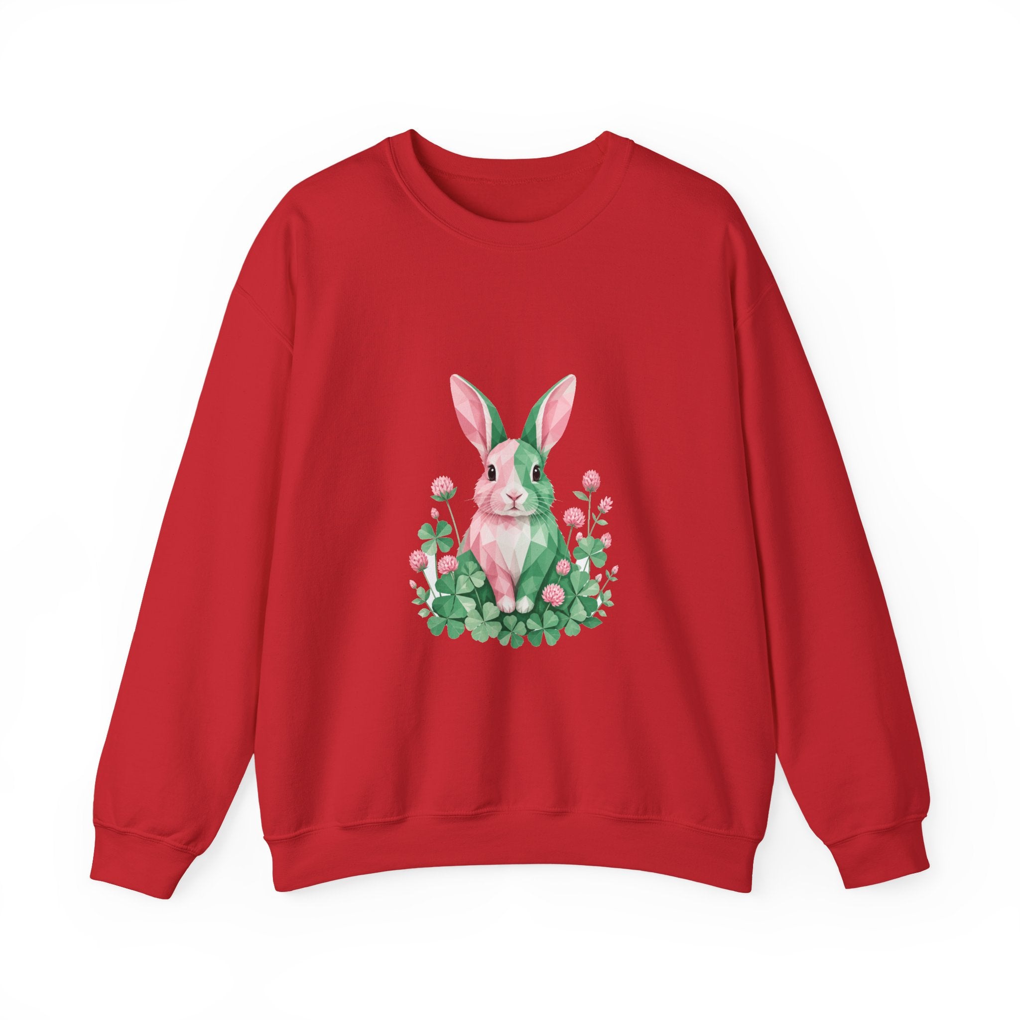 Matching Couple Sweatshirt - Fox & Rabbit Matching Couple Premium Fleece Sweatshirt Geometric Art His Hers Love Gift - Design B