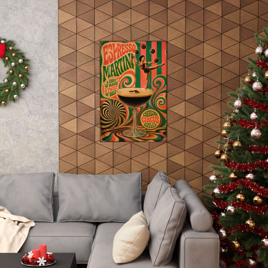 Espresso Martini Acrobat Wall Art Poster 24×36 Psychedelic Dining Room Decor Maximalist Print
