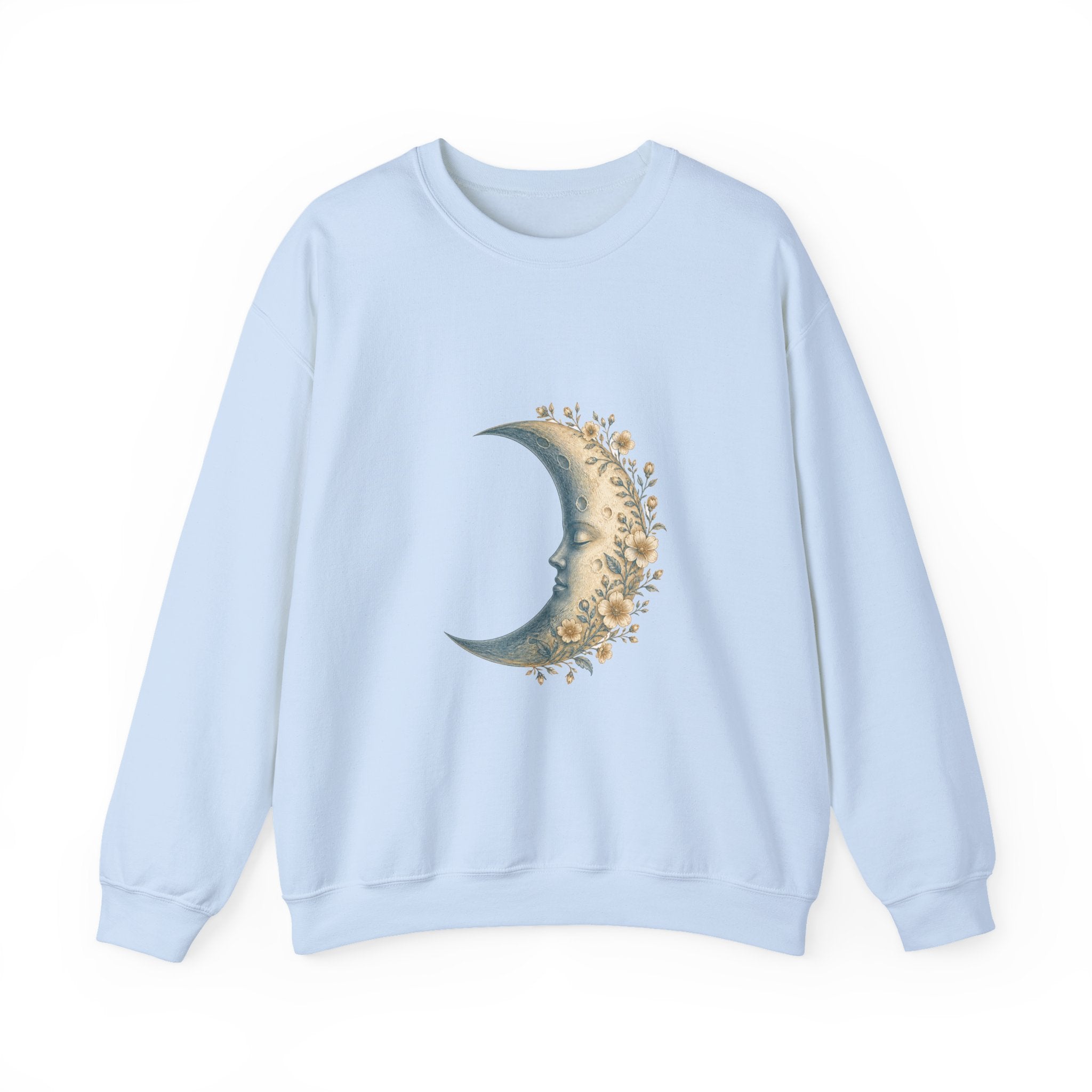 Matching Couple Sweatshirt - Waxing & Waning Moon Matching Couple Comfort Colors Crew Vintage Art His Hers Honeymoon Gift - Design A