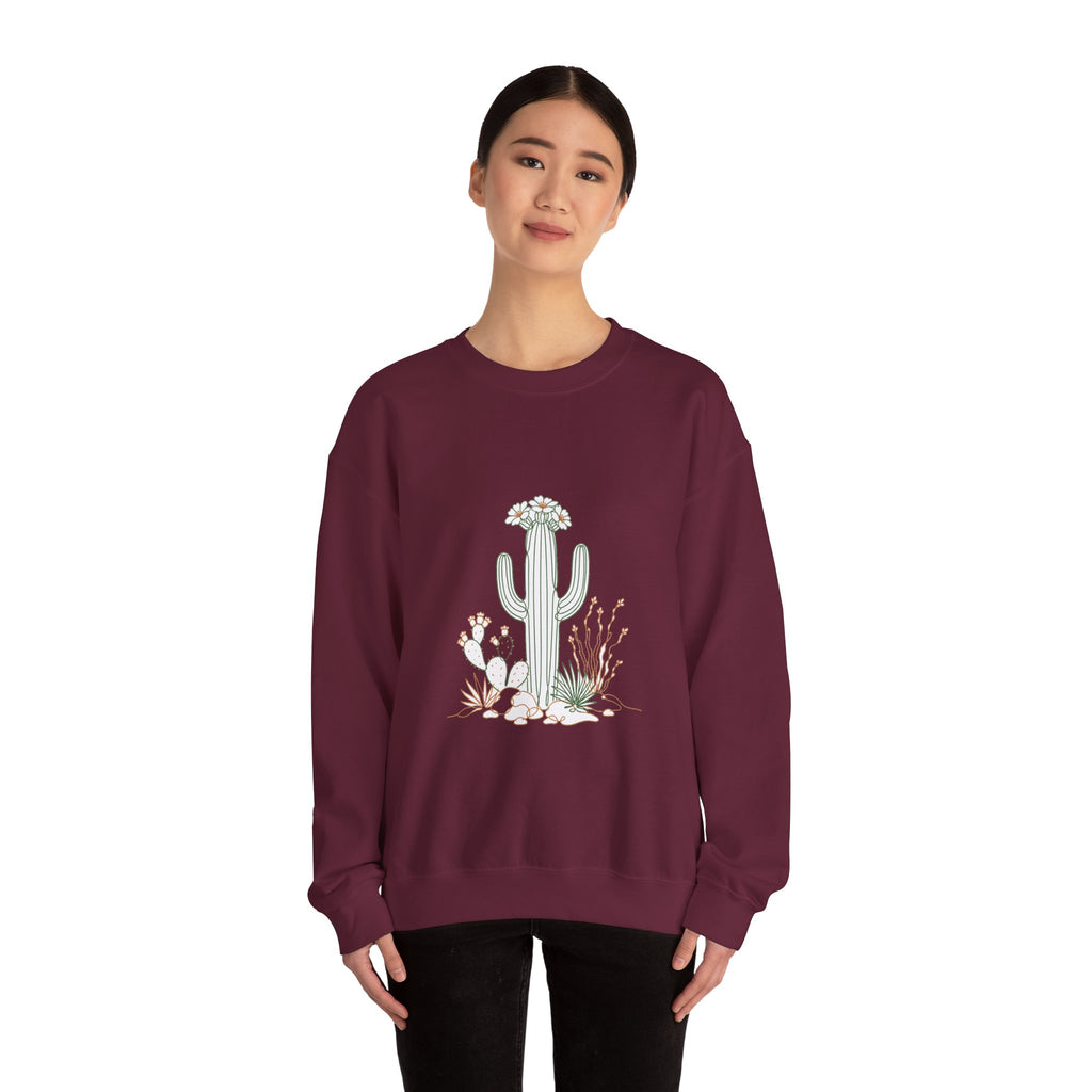 Matching Couple Sweatshirt - Desert & Rainforest Matching Couple Crewneck Sweatshirt Minimalist Art His Hers Valentine Gift - Design A
