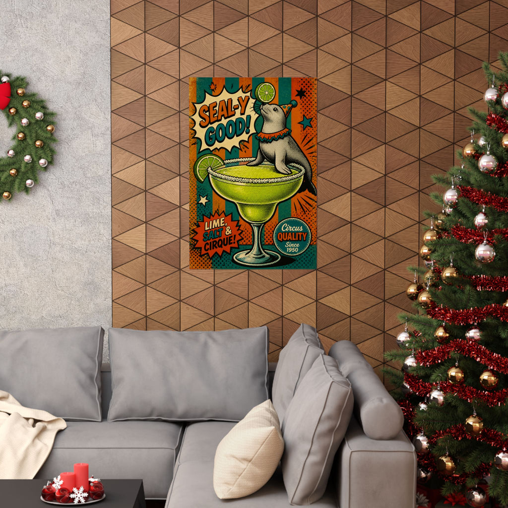 Margarita Balancing Seal Wall Art Poster 18×24 Pop Art Living Room Decor Maximalist Print