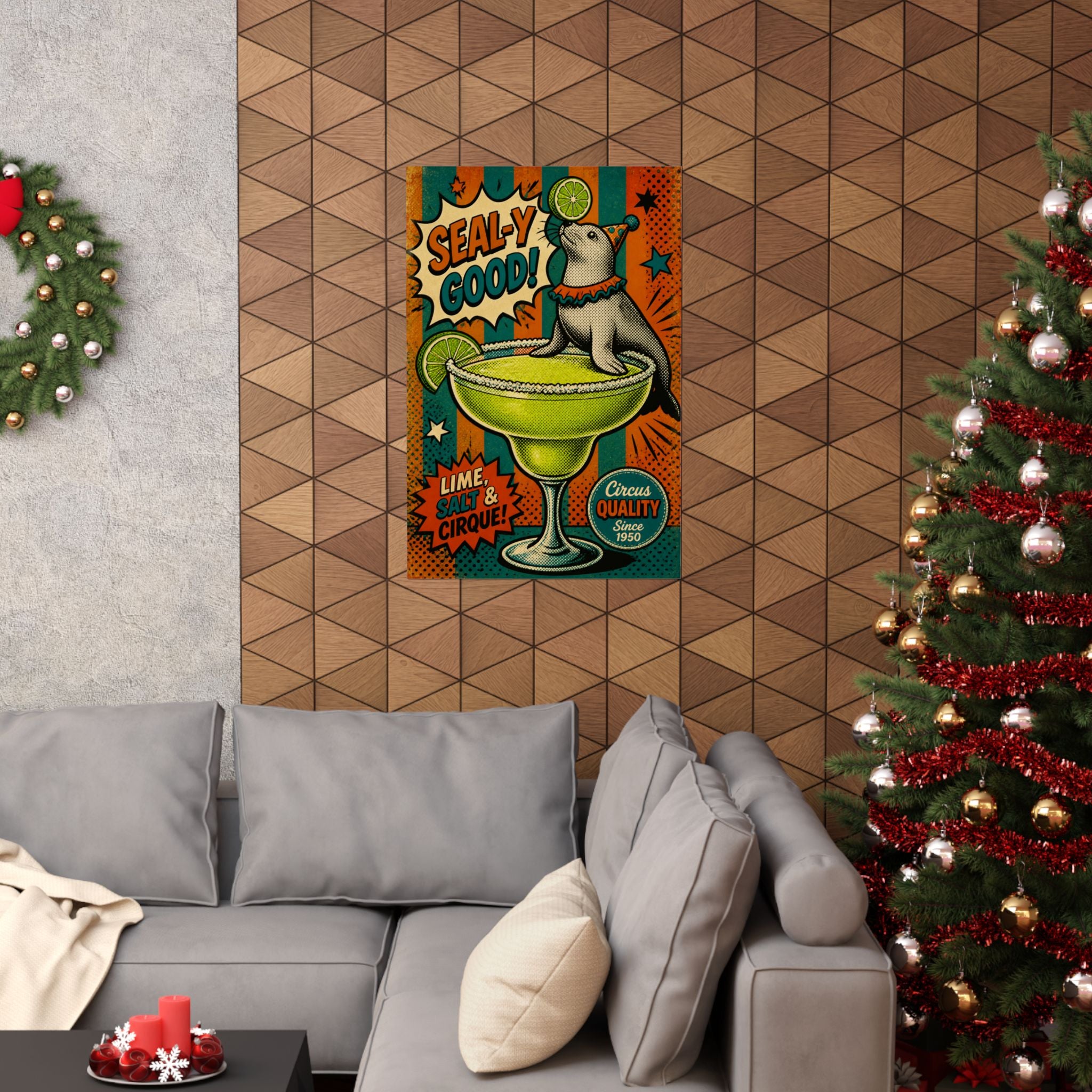 Margarita Balancing Seal Wall Art Poster 18×24 Pop Art Living Room Decor Maximalist Print