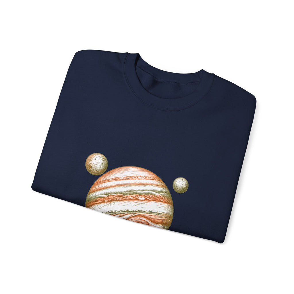 Matching Couple Sweatshirt - Saturn & Jupiter Matching Couple Comfort Colors Crew Hand-Drawn Art His Hers Anniversary Gift - Design B