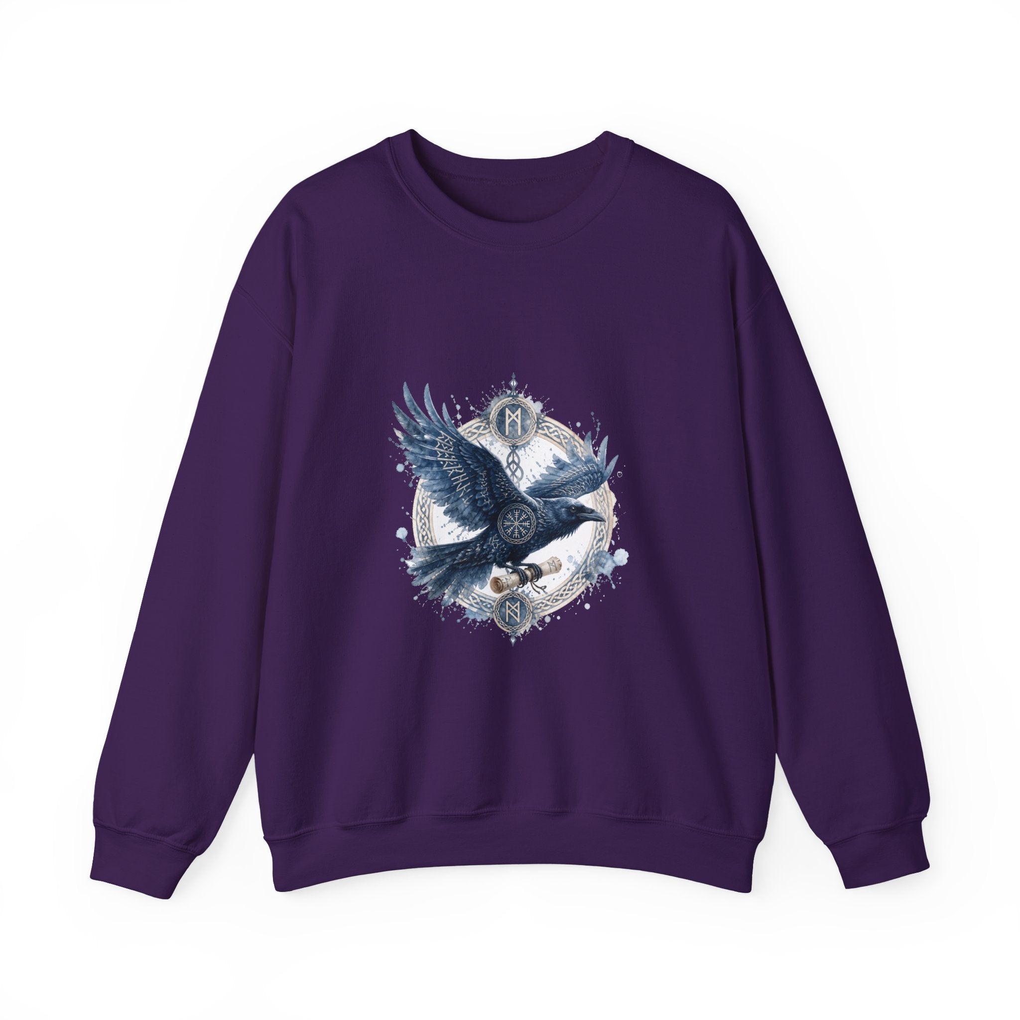 Matching Couple Sweatshirt - Huginn & Muninn Matching Couple Comfort Colors Crew Watercolor Art His Hers Birthday Gift - Design B