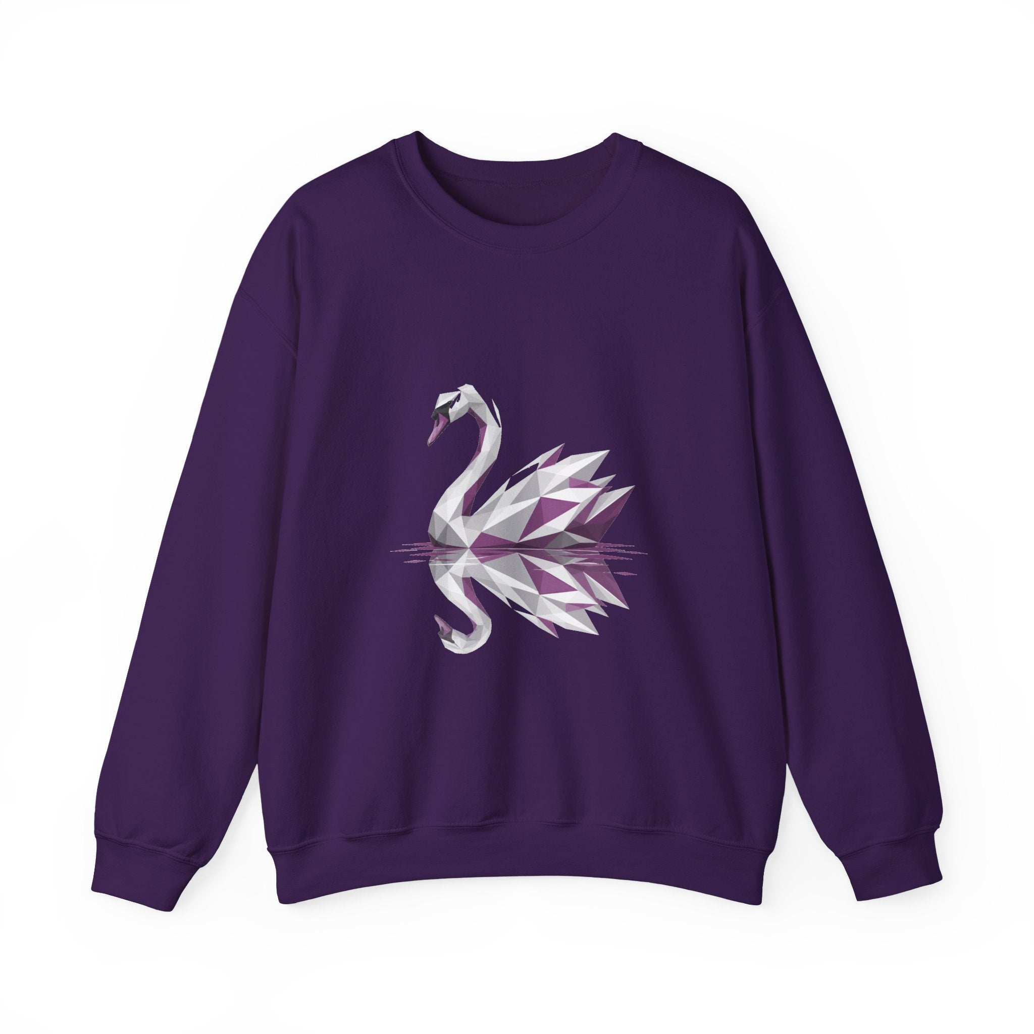Matching Couple Sweatshirt - Raven & Swan Matching Couple Premium Fleece Sweatshirt Geometric Art His Hers Love Gift - Design B
