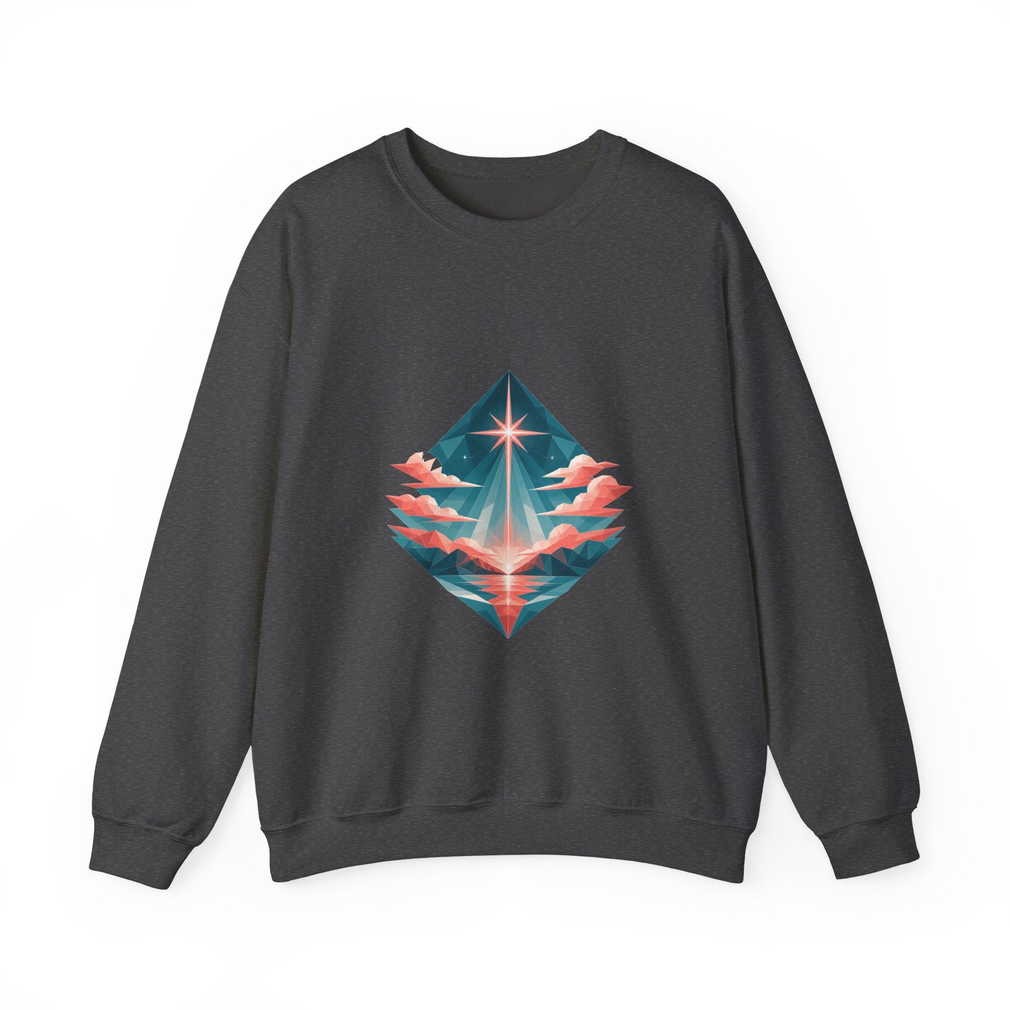 Matching Couple Sweatshirt - Evening & Morning Star Matching Couple Comfort Colors Crew Geometric Art His Hers Love Gift - Design A