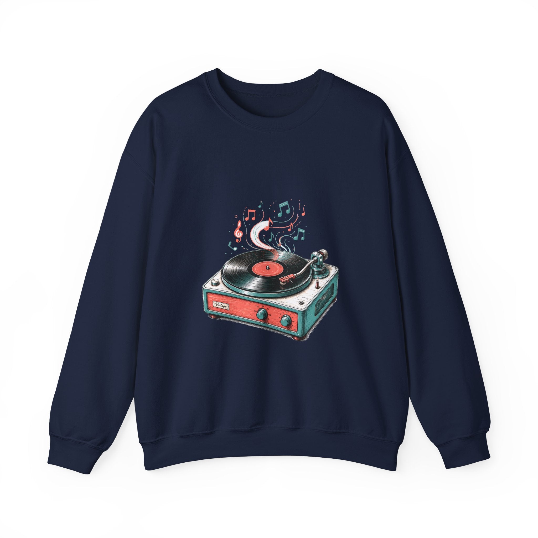 Matching Couple Sweatshirt - Vinyl & Cassette Matching Couple Comfort Colors Crew Hand-Drawn Art His Hers Anniversary Gift - Design A