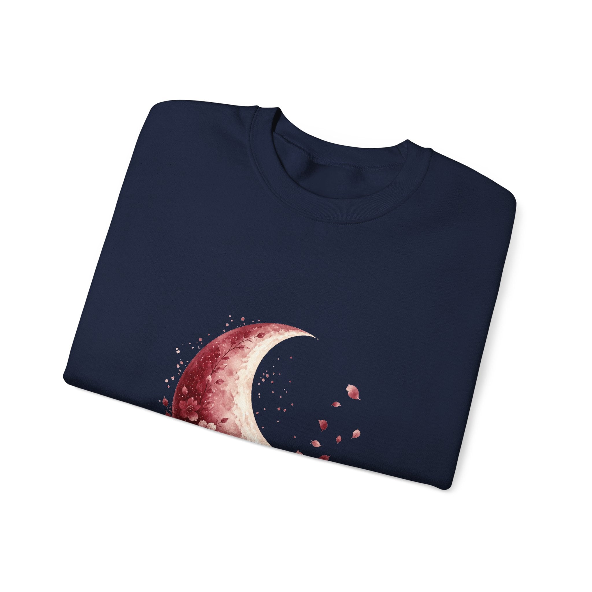 Matching Couple Sweatshirt - Waxing & Waning Moon Matching Couple Premium Fleece Sweatshirt Watercolor Art His Hers Birthday Gift - Design B