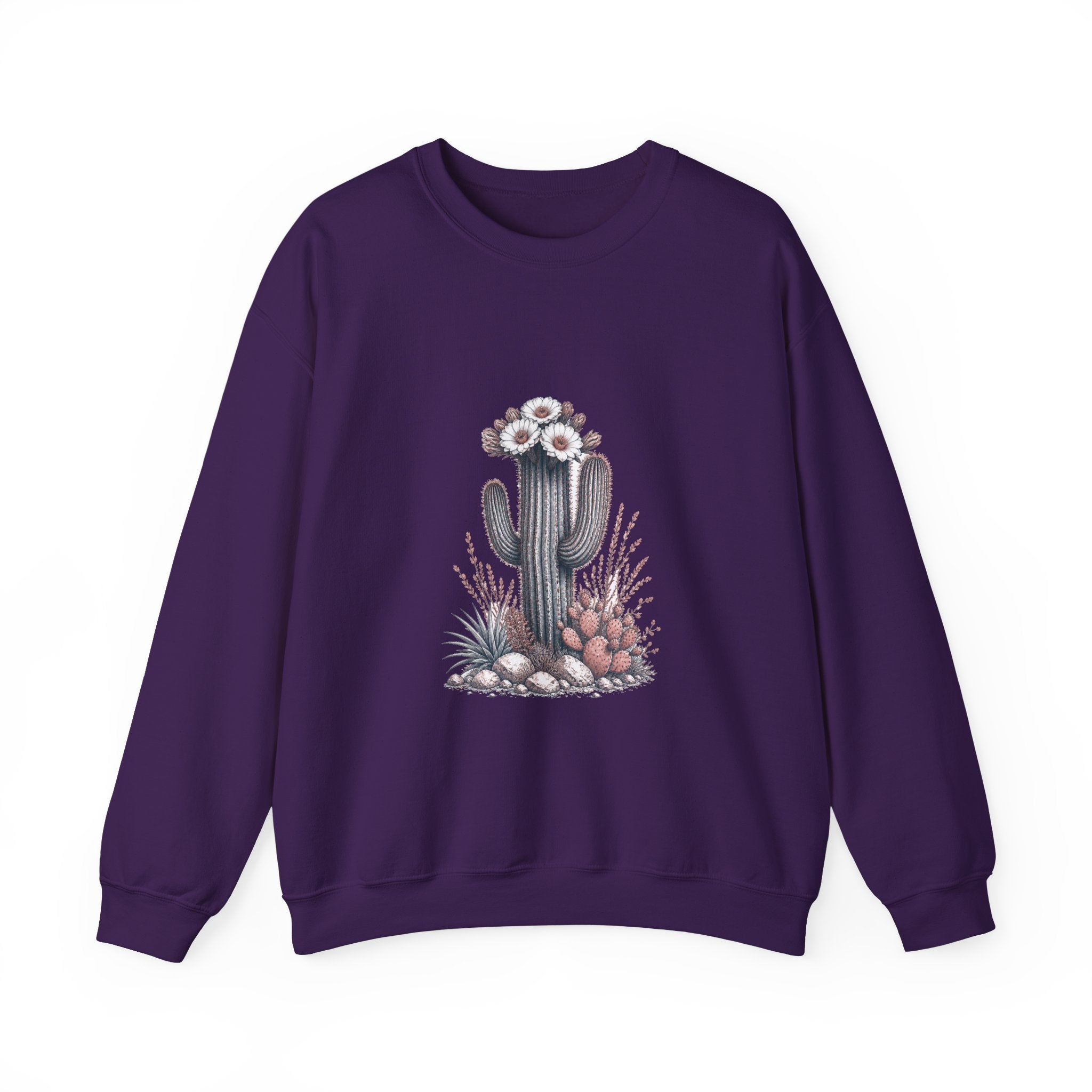 Matching Couple Sweatshirt - Desert & Rainforest Matching Couple Premium Fleece Sweatshirt Hand-Drawn Art His Hers Anniversary Gift - Design A