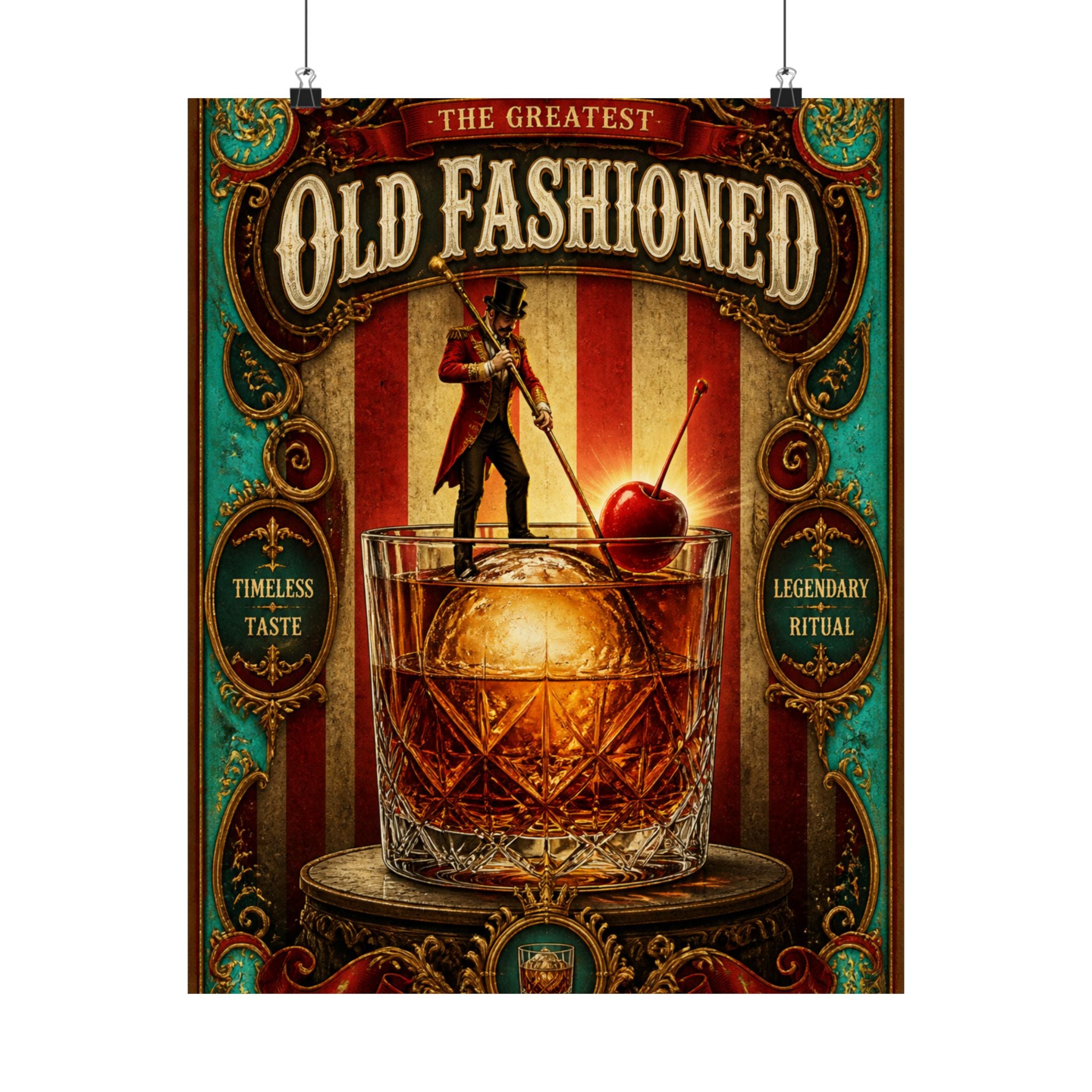 Old Fashioned Ringmaster Wall Art Poster 24×36 Baroque Studio Decor Maximalist Print