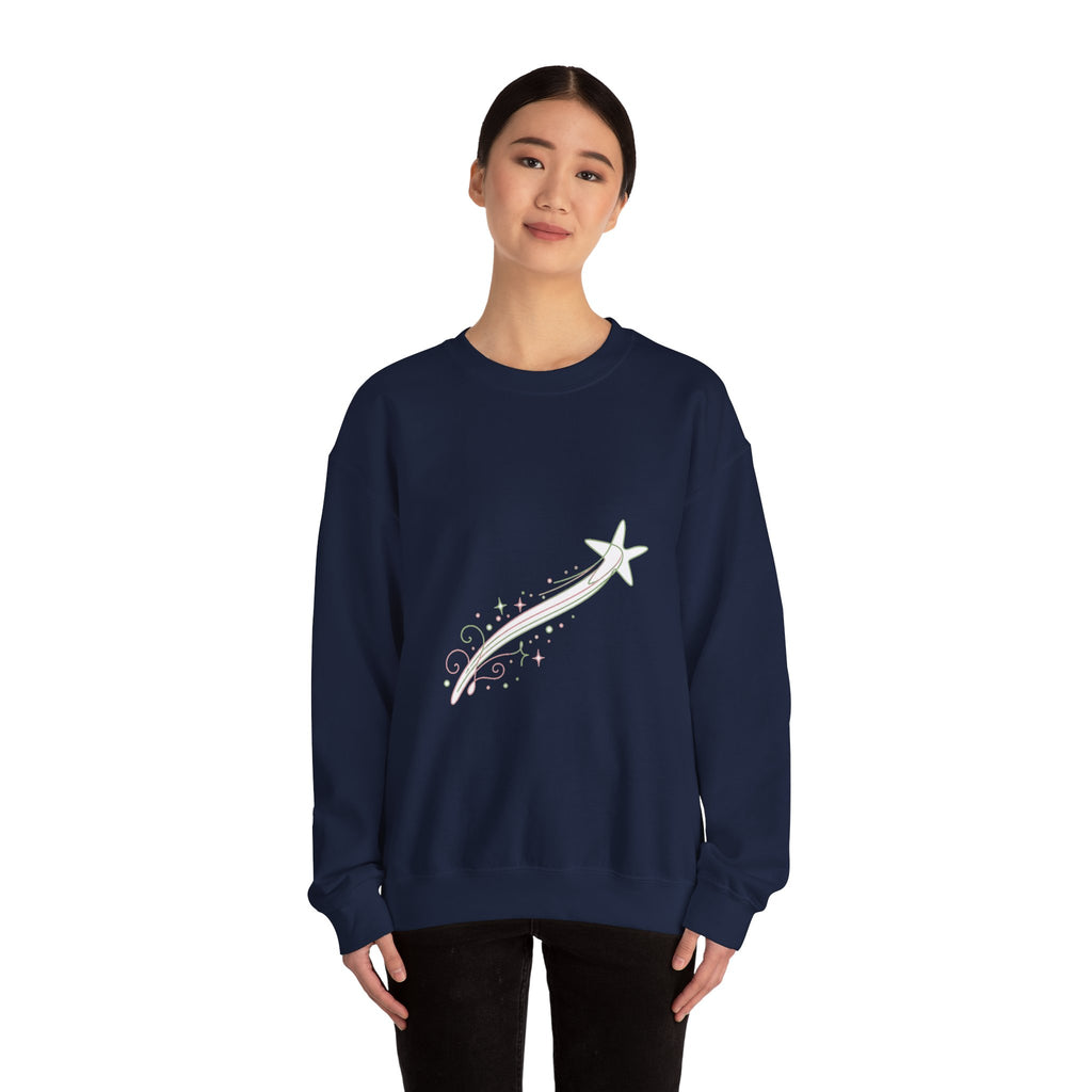 Matching Couple Sweatshirt - Shooting Star & North Star Matching Couple Premium Fleece Sweatshirt Minimalist Art His Hers Christmas Gift - Design A