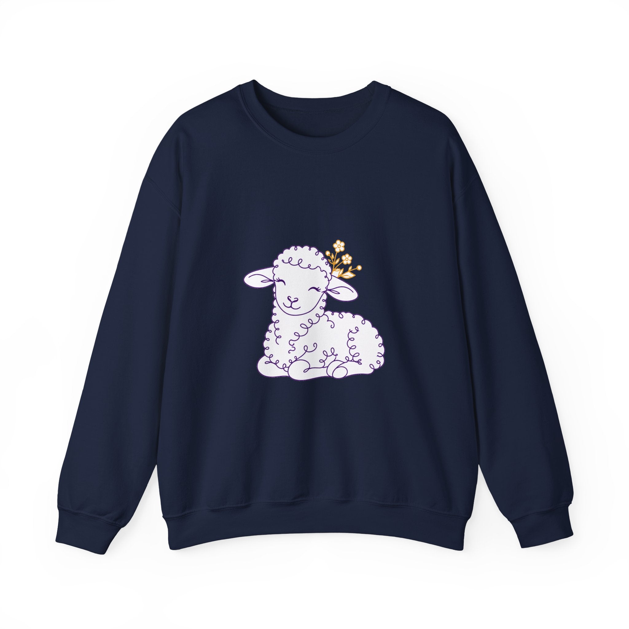 Matching Couple Sweatshirt - Lion & Lamb Matching Couple Comfort Colors Crew Minimalist Art His Hers Christmas Gift - Design B
