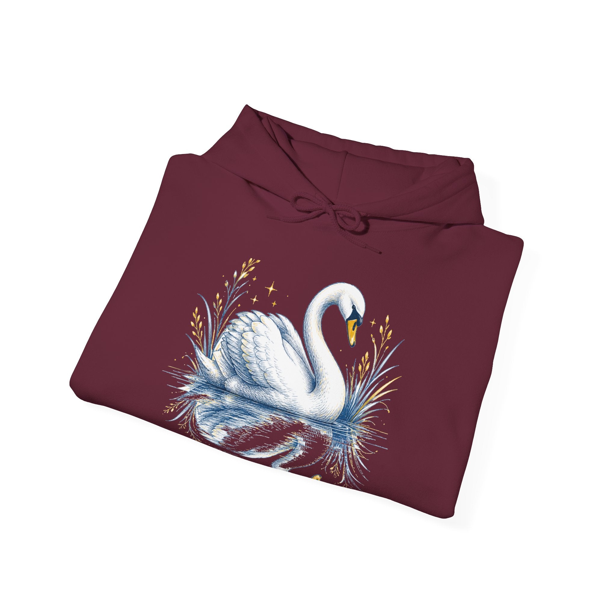 Matching Couple Sweatshirt - Raven & Swan Matching Couple Hooded Sweatshirt Hand-Drawn Art His Hers Best Friend Gift - Design B