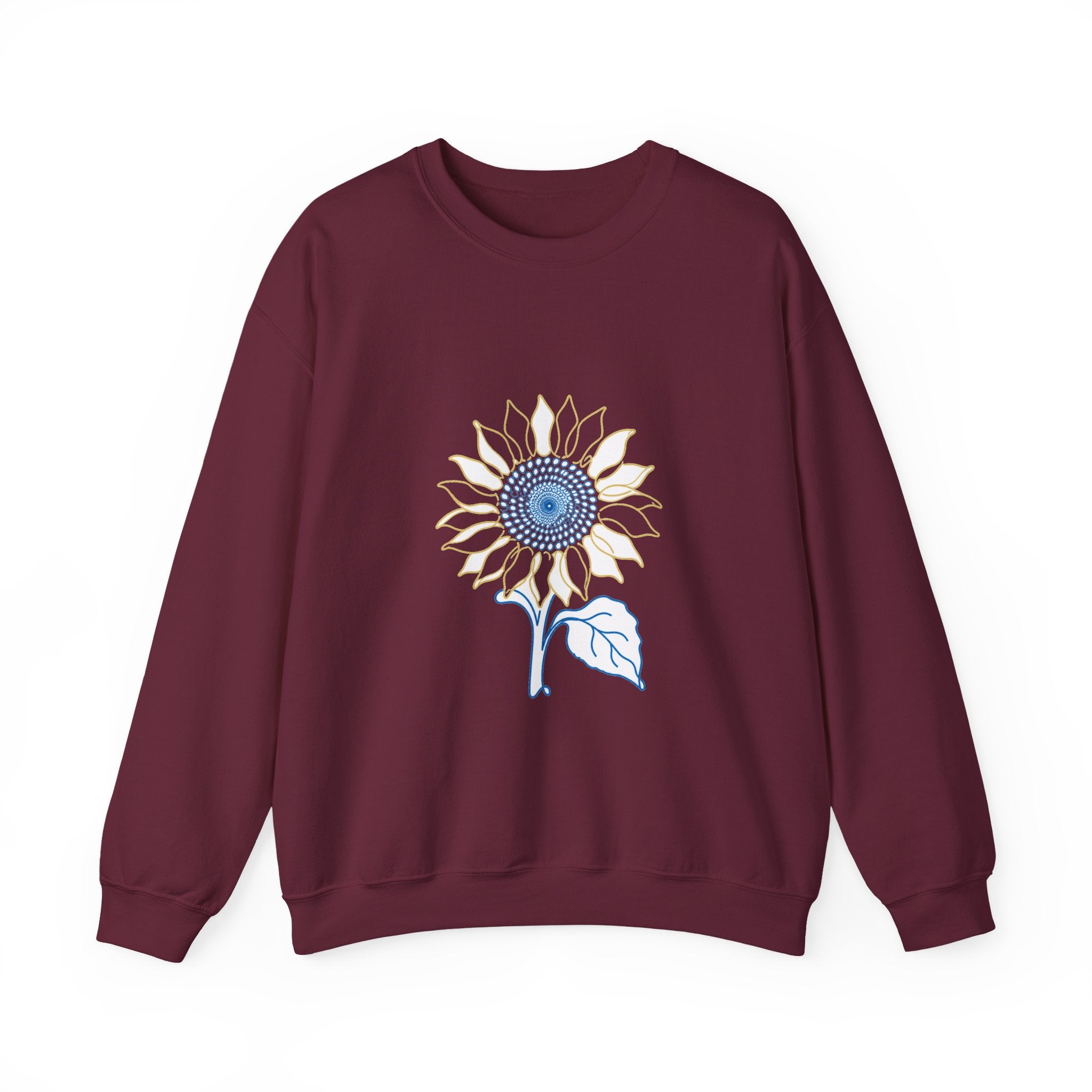 Matching Couple Sweatshirt - Sunflower & Moonflower Matching Couple Crewneck Sweatshirt Minimalist Art His Hers Valentine Gift - Design A