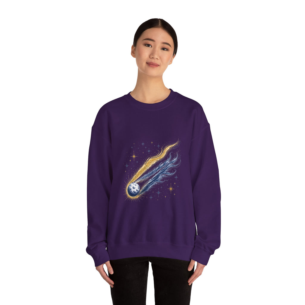 Matching Couple Sweatshirt - Comet & Asteroid Matching Couple Comfort Colors Crew Hand-Drawn Art His Hers Anniversary Gift - Design A