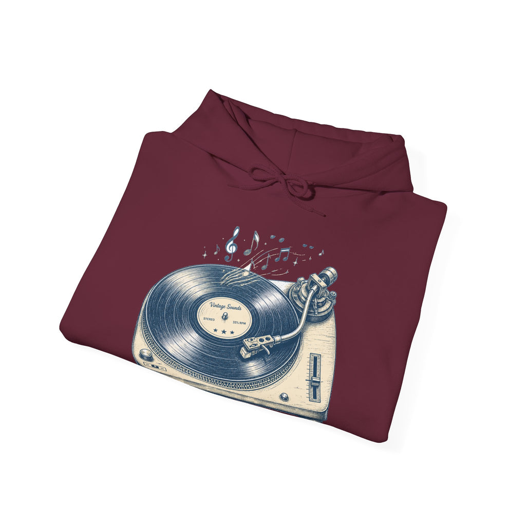 Matching Couple Sweatshirt - Vinyl & Cassette Matching Couple Hooded Sweatshirt Hand-Drawn Art His Hers Best Friend Gift - Design A