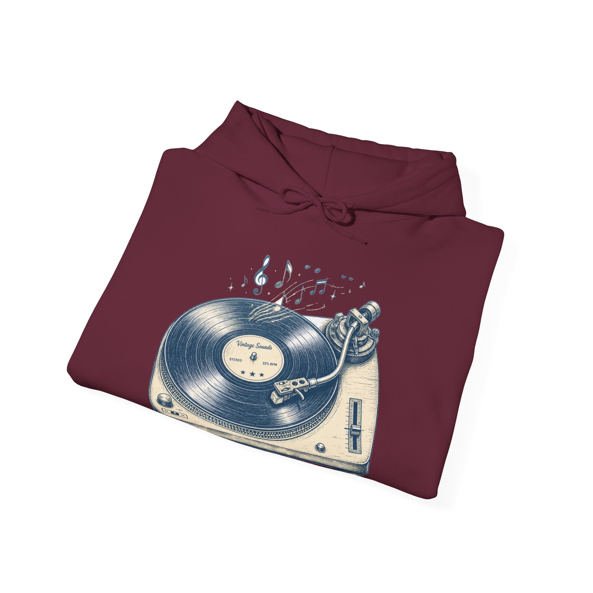 Matching Couple Sweatshirt - Vinyl & Cassette Matching Couple Hooded Sweatshirt Hand-Drawn Art His Hers Best Friend Gift - Design A